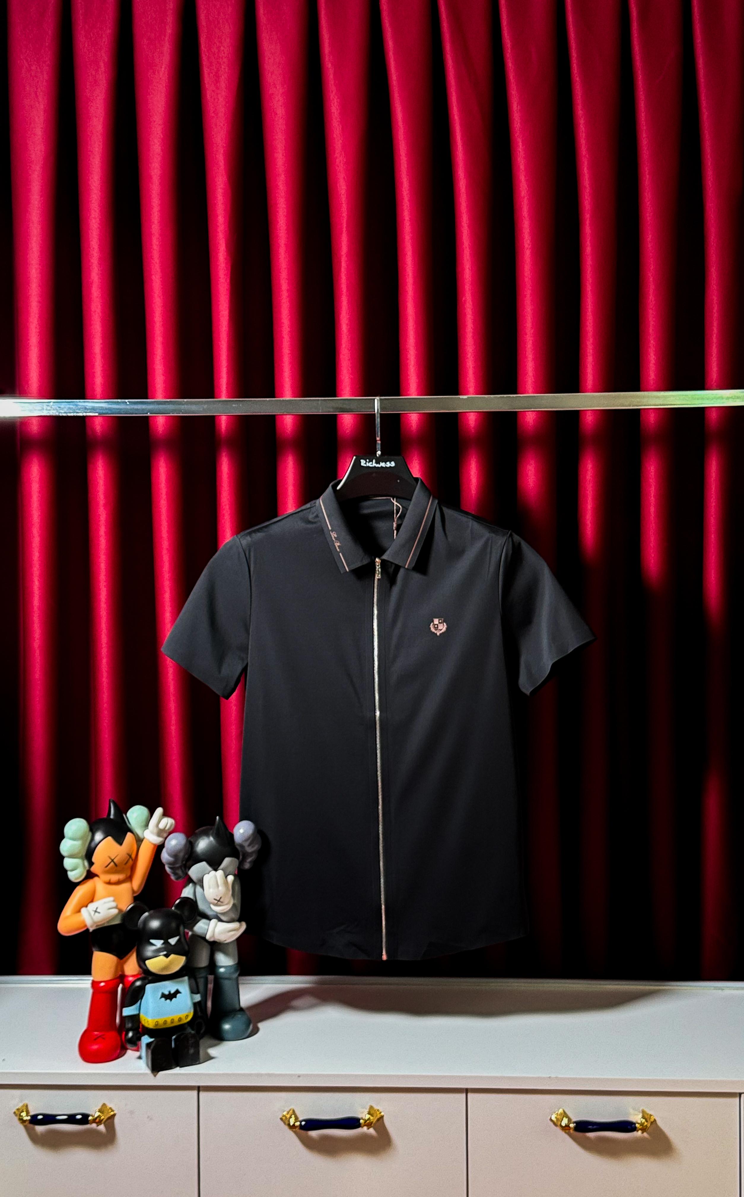 İthal Fermuarlı Nakış Logo Detaylı Polo T-shirt