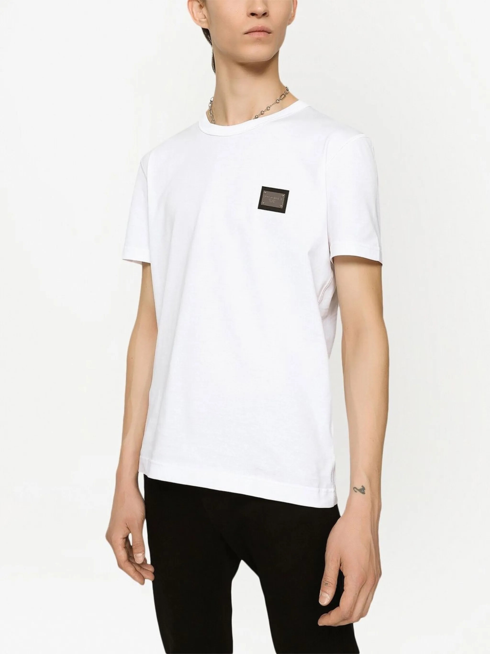 Metal Plaka Logo Detaylı Erkek T-shirt NW