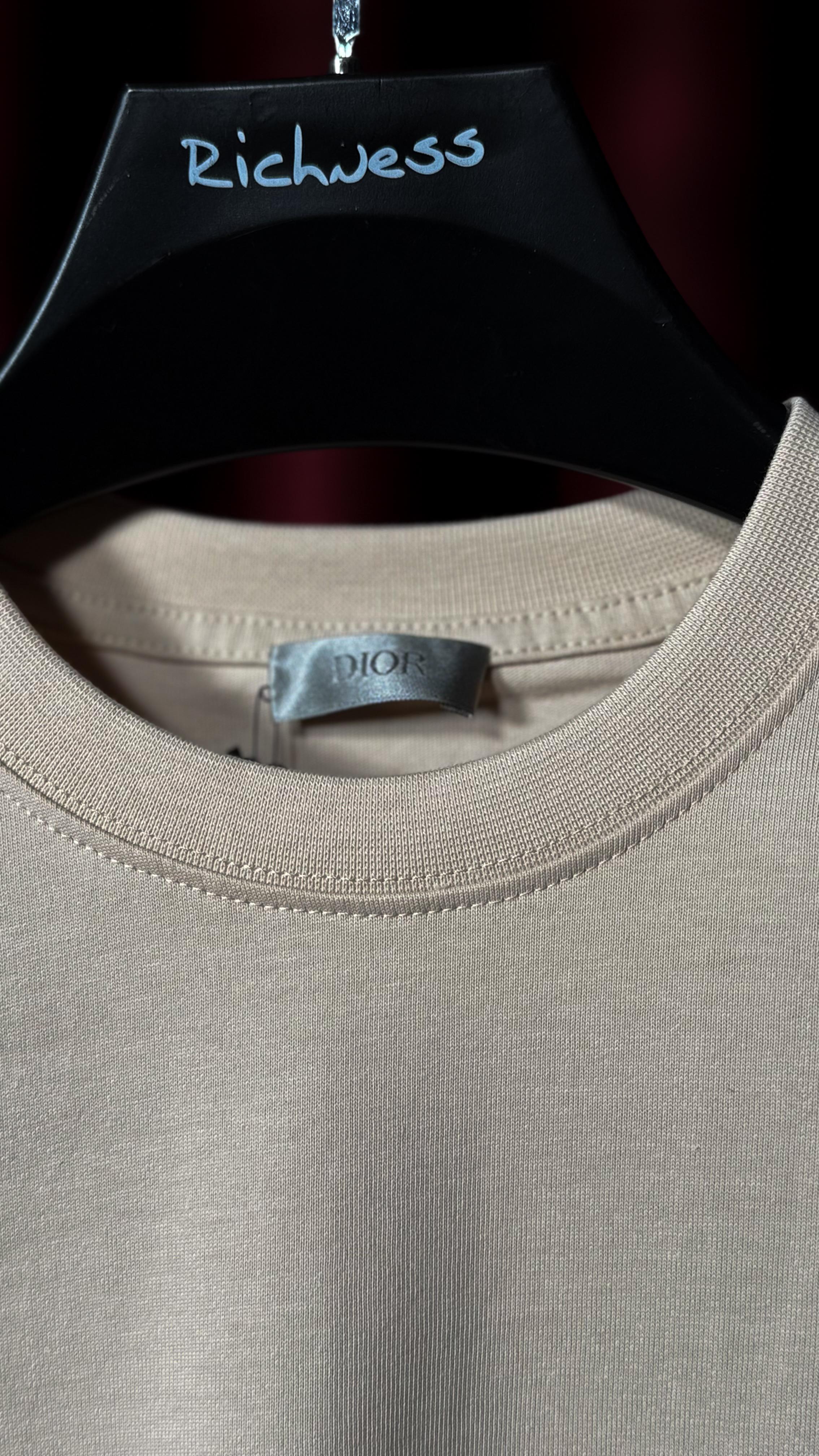 Nakış Logo Detaylı Bej Erkek T-shirt