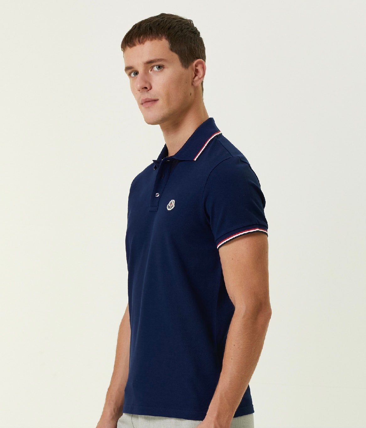 Logo Detaylı Lacivert Erkek Polo Yaka T-shirt