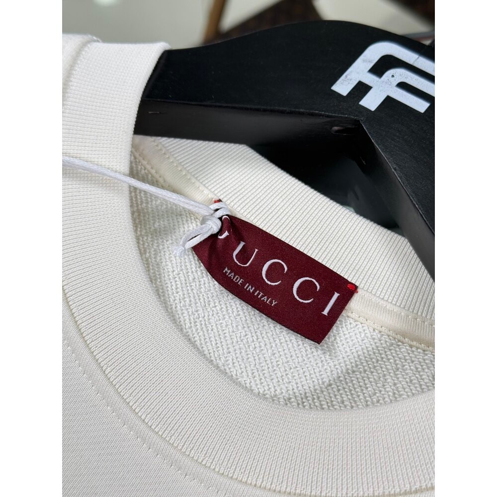 1921 Nakış Logo Detaylı Beyaz Erkek Sweatshirt