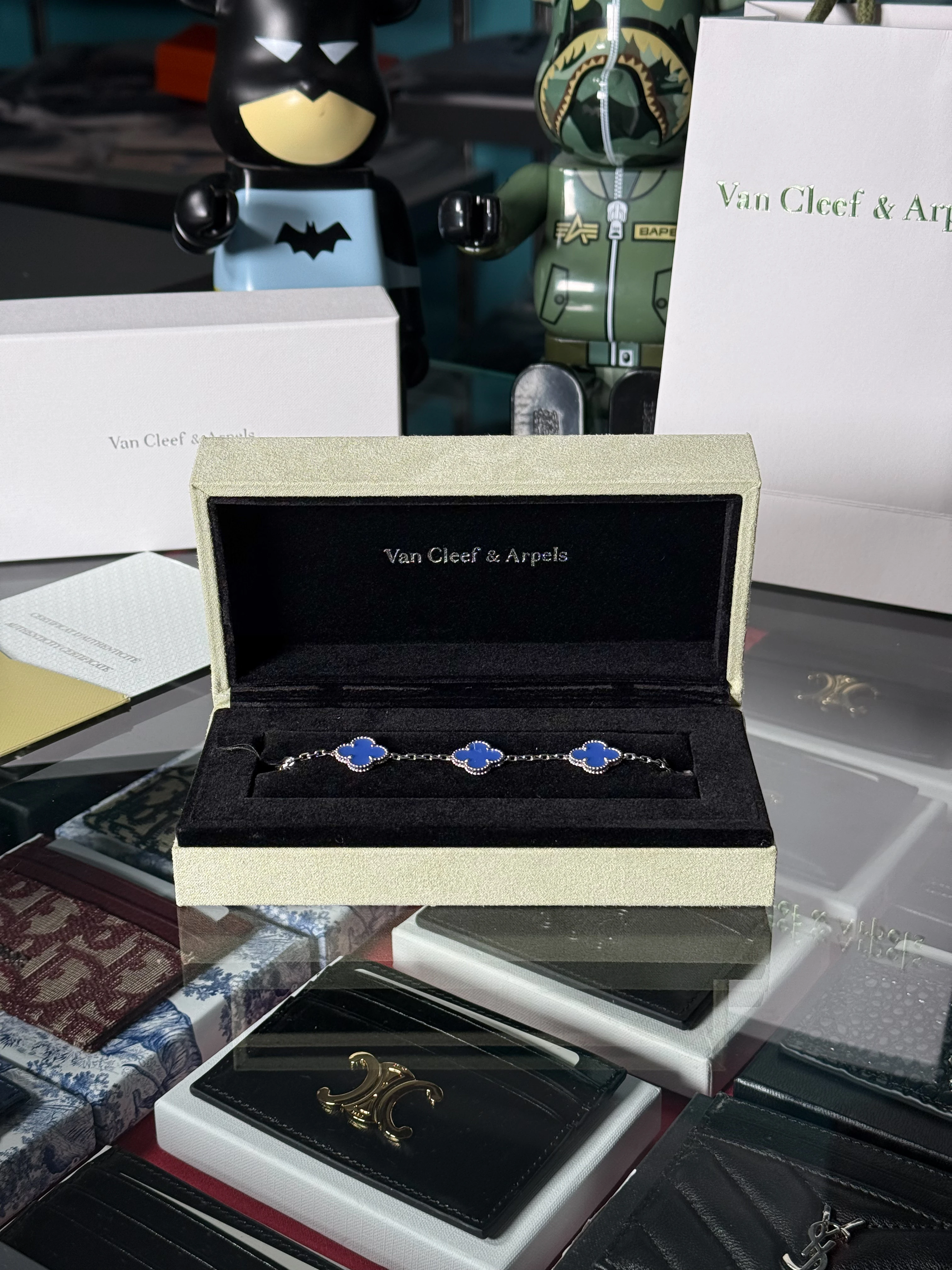 Gümüş Mavi Taşlı Unisex Bileklik