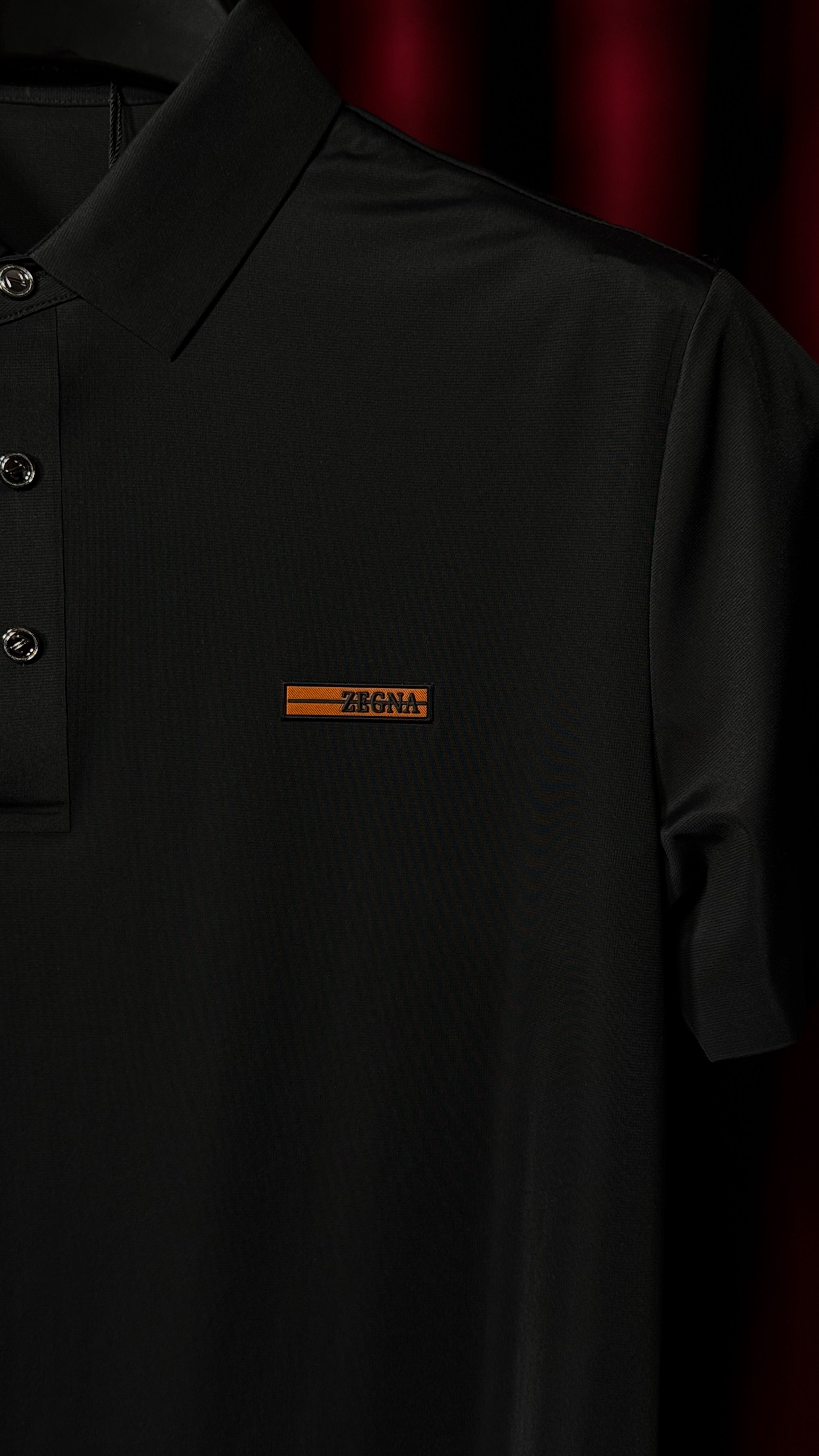 İthal Nakış Logo Detaylı Siyah Polo Yaka T-shirt