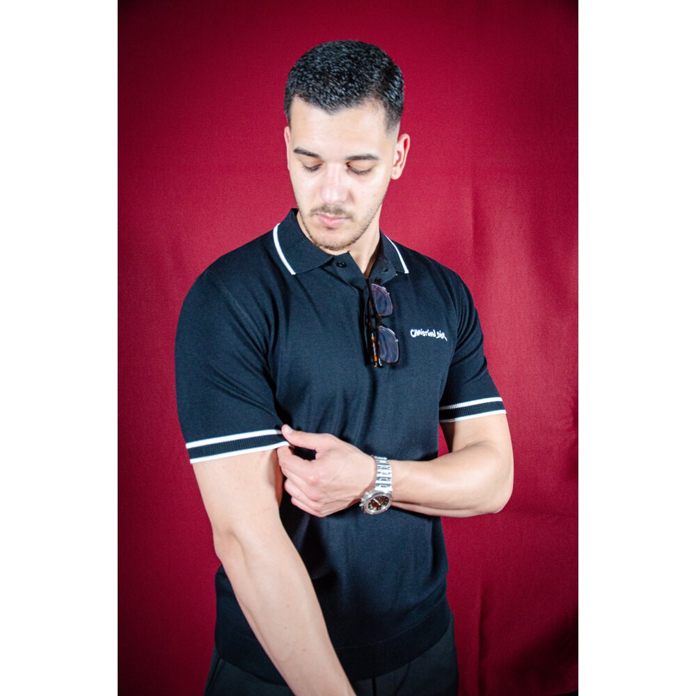 Nakış Logo Detaylı Siyah Erkek Polo T-shirt NW