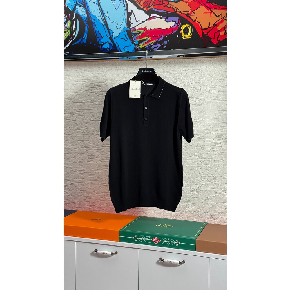Yaka Taş Detaylı Erkek Polo T-shirt NW