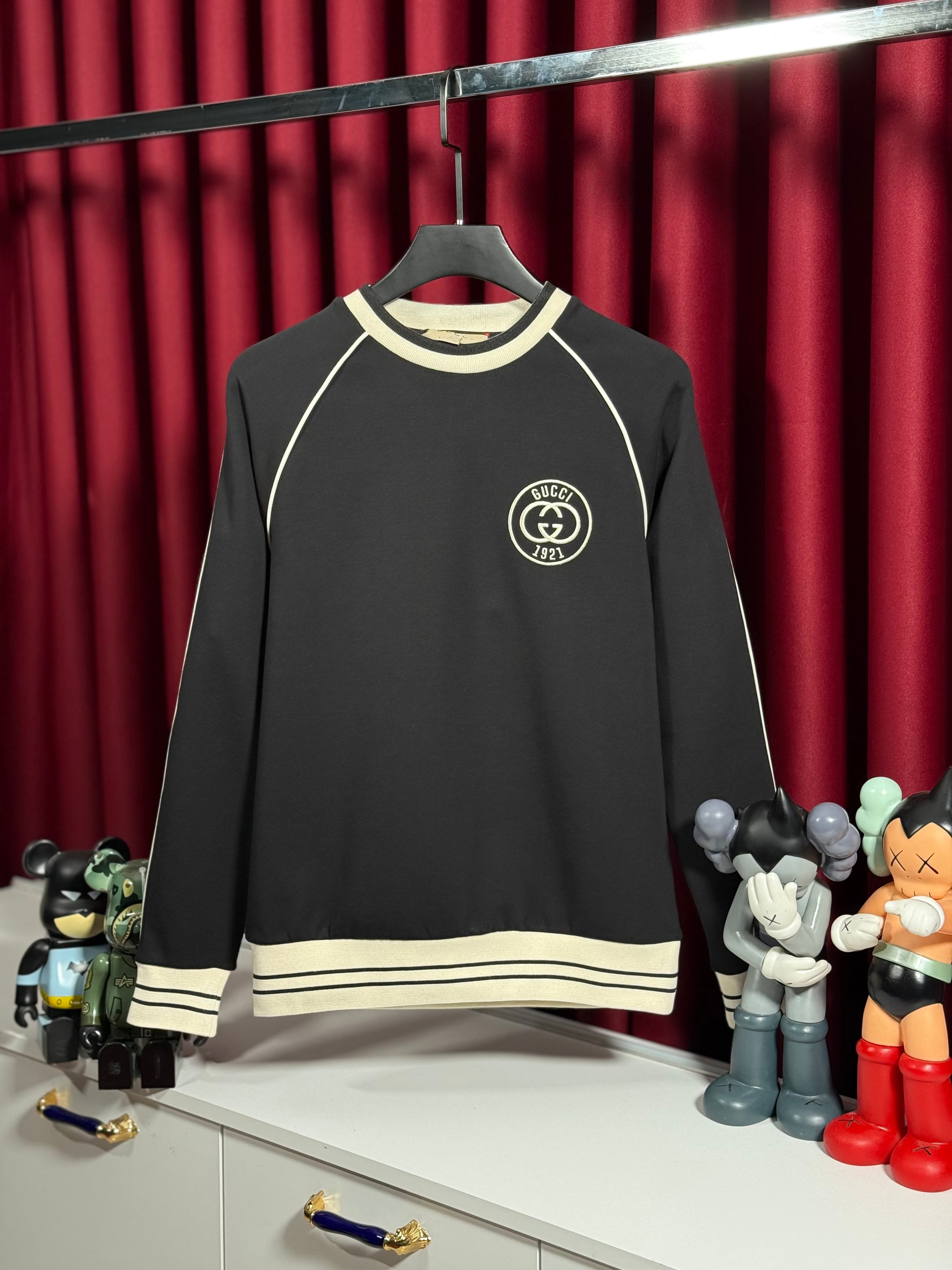 1921 Nakış Logo Detaylı Siyah Erkek Sweatshirt