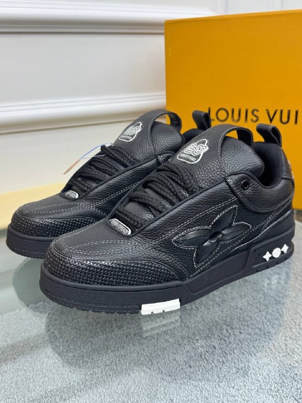 Siyah Logo Detaylı Erkek Deri Sneakers