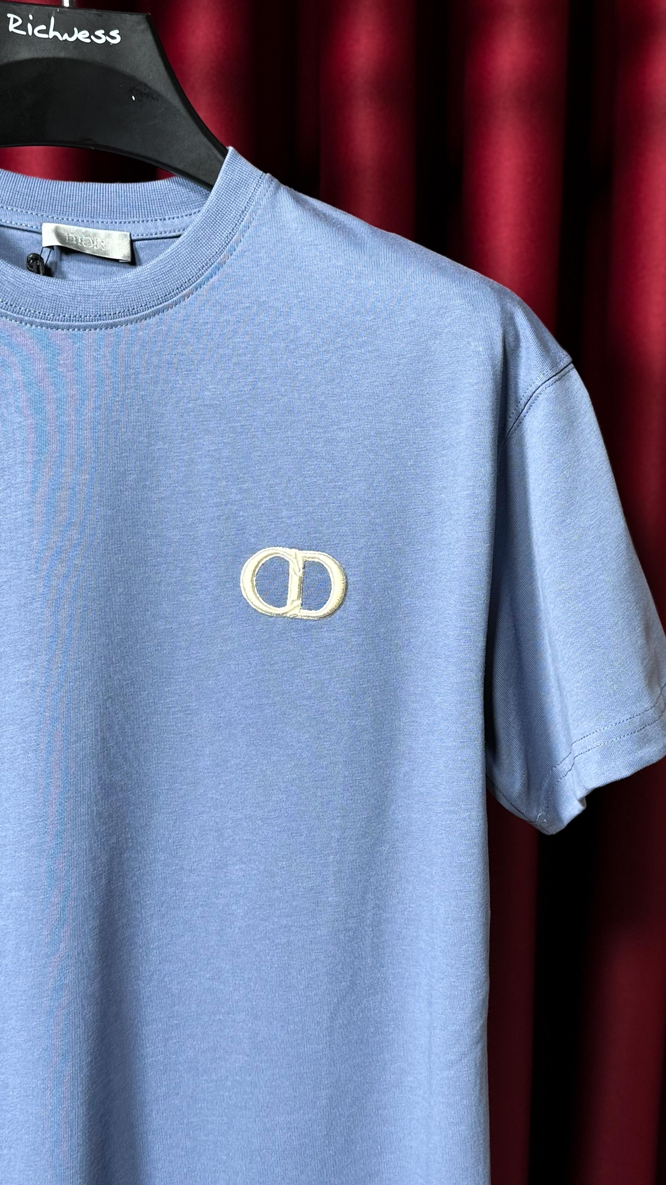 Nakış Logo Detaylı Mavi Erkek T-shirt