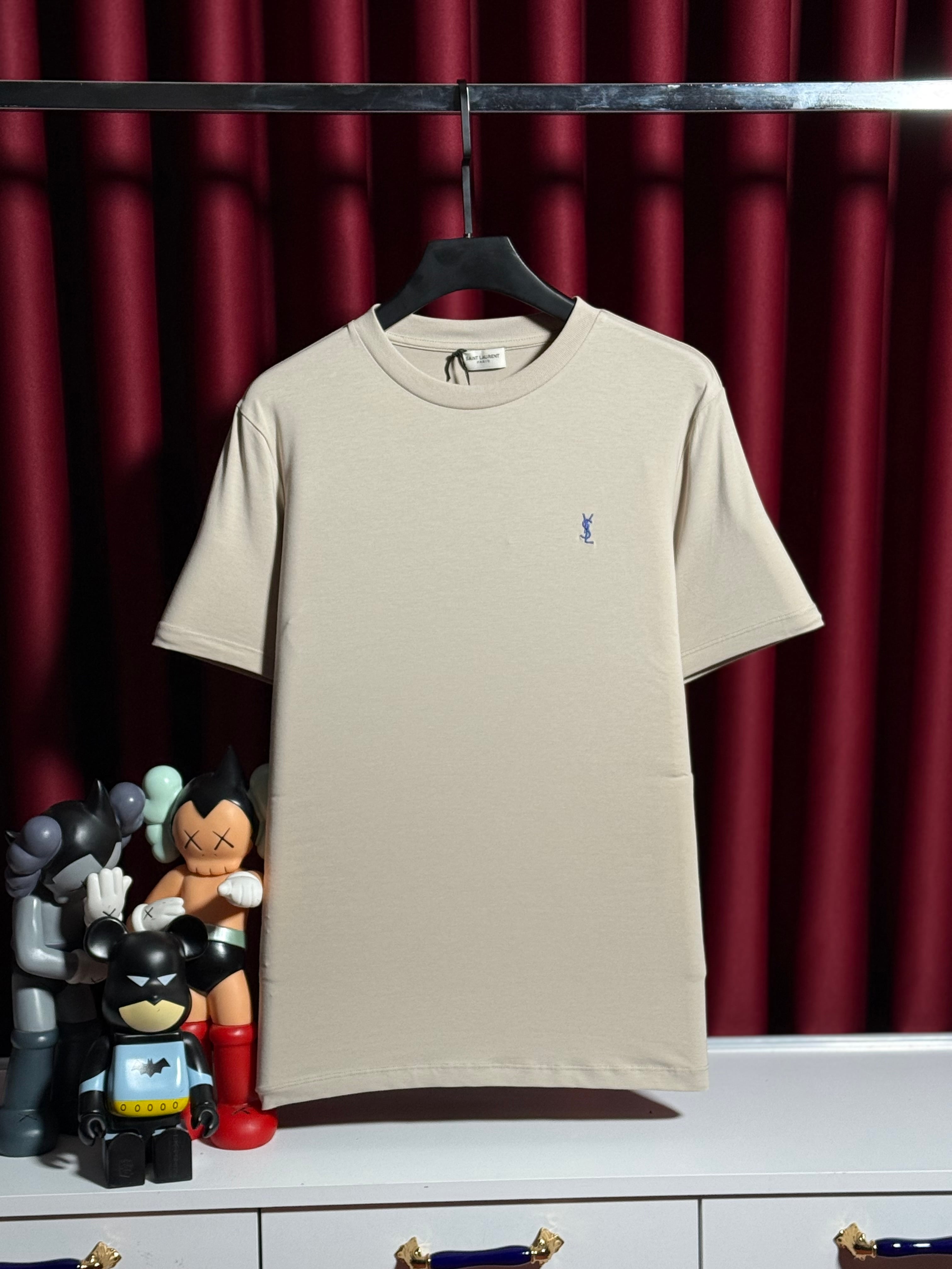 Nakış Logo Detaylı Bej Erkek T-shirt