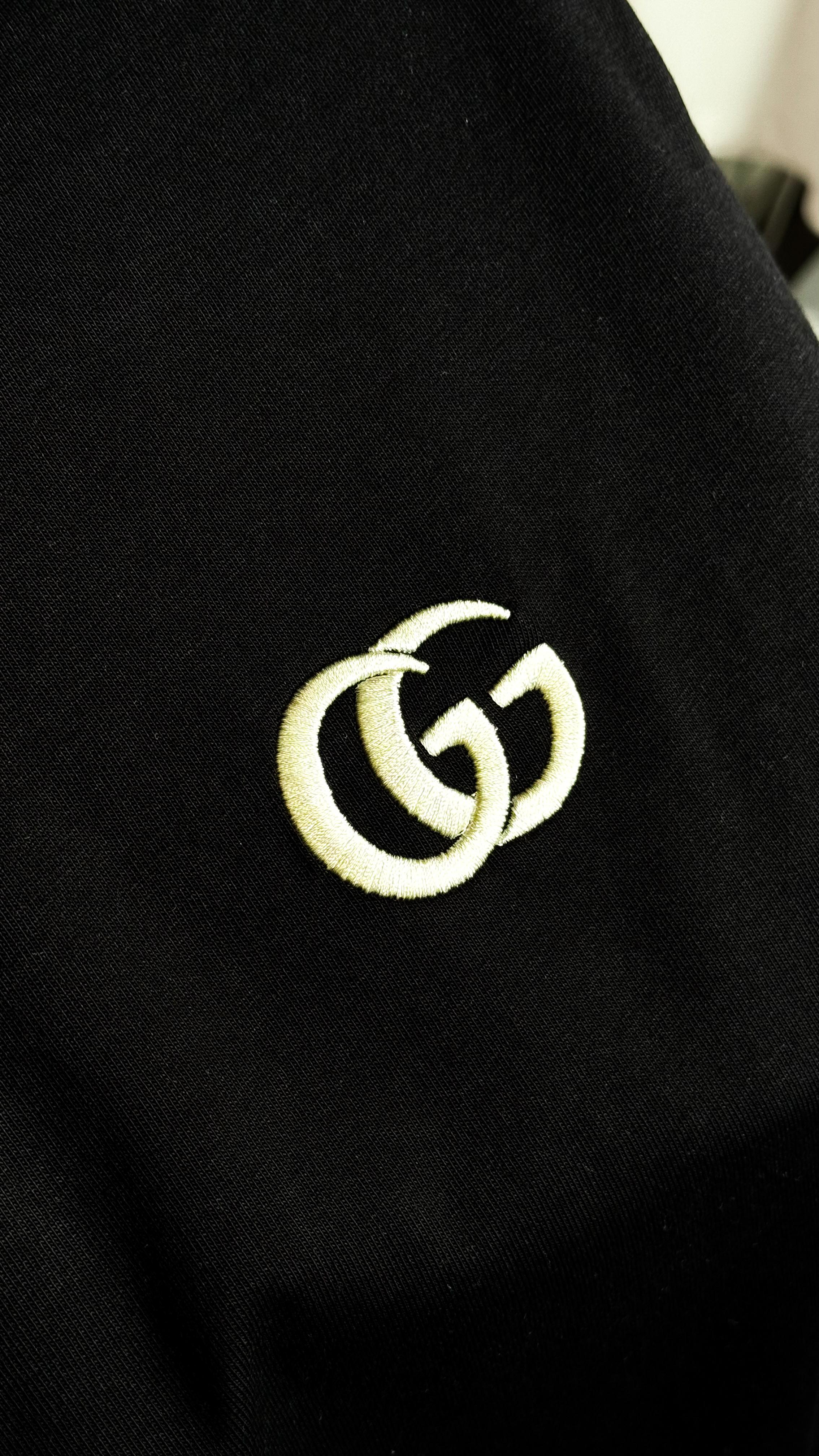 GG Nakış Logo Detaylı Siyah Erkek T-shirt
