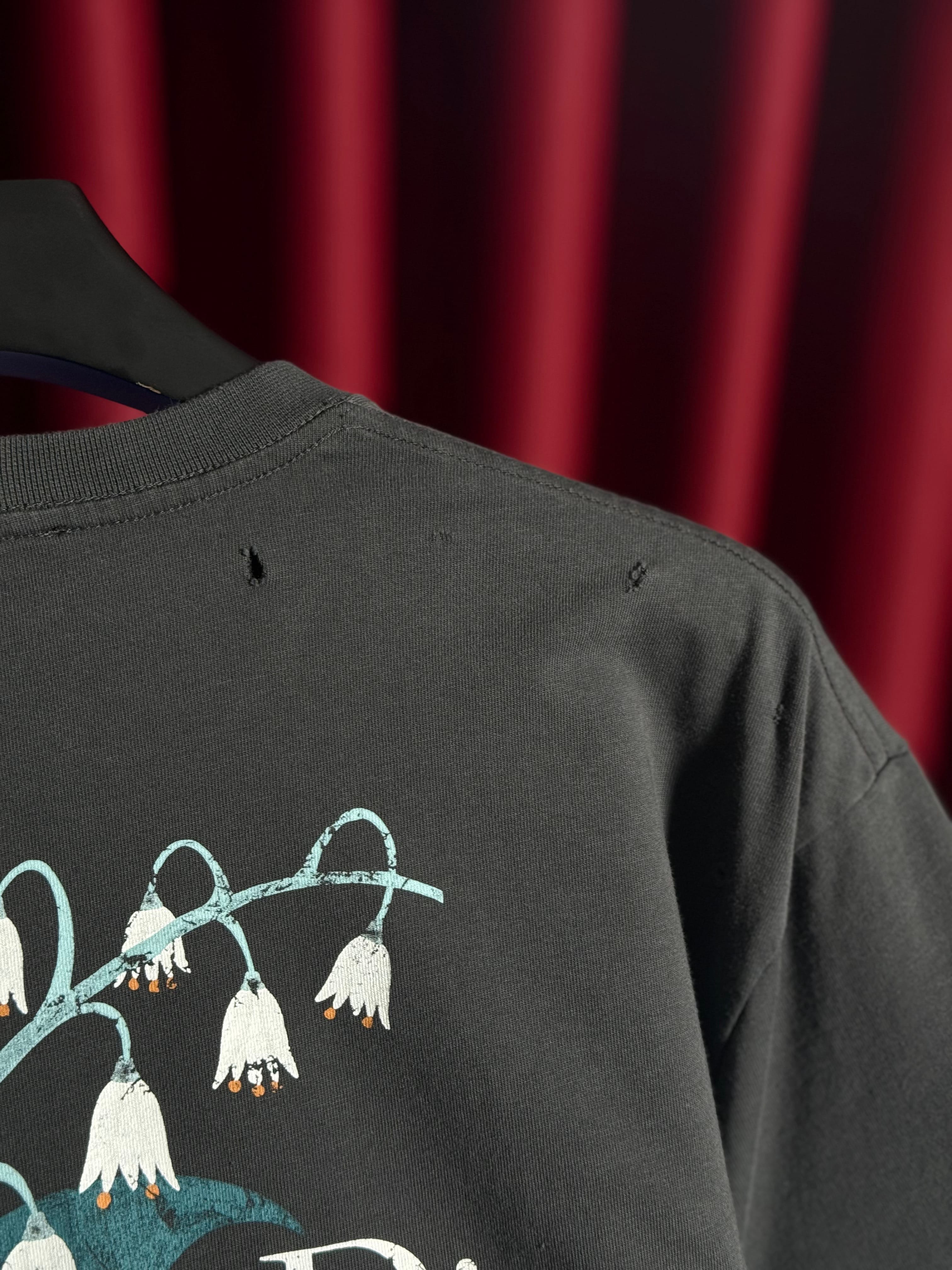 Sırt Logo Detaylı Oversize Antrasit Erkek T-shirt