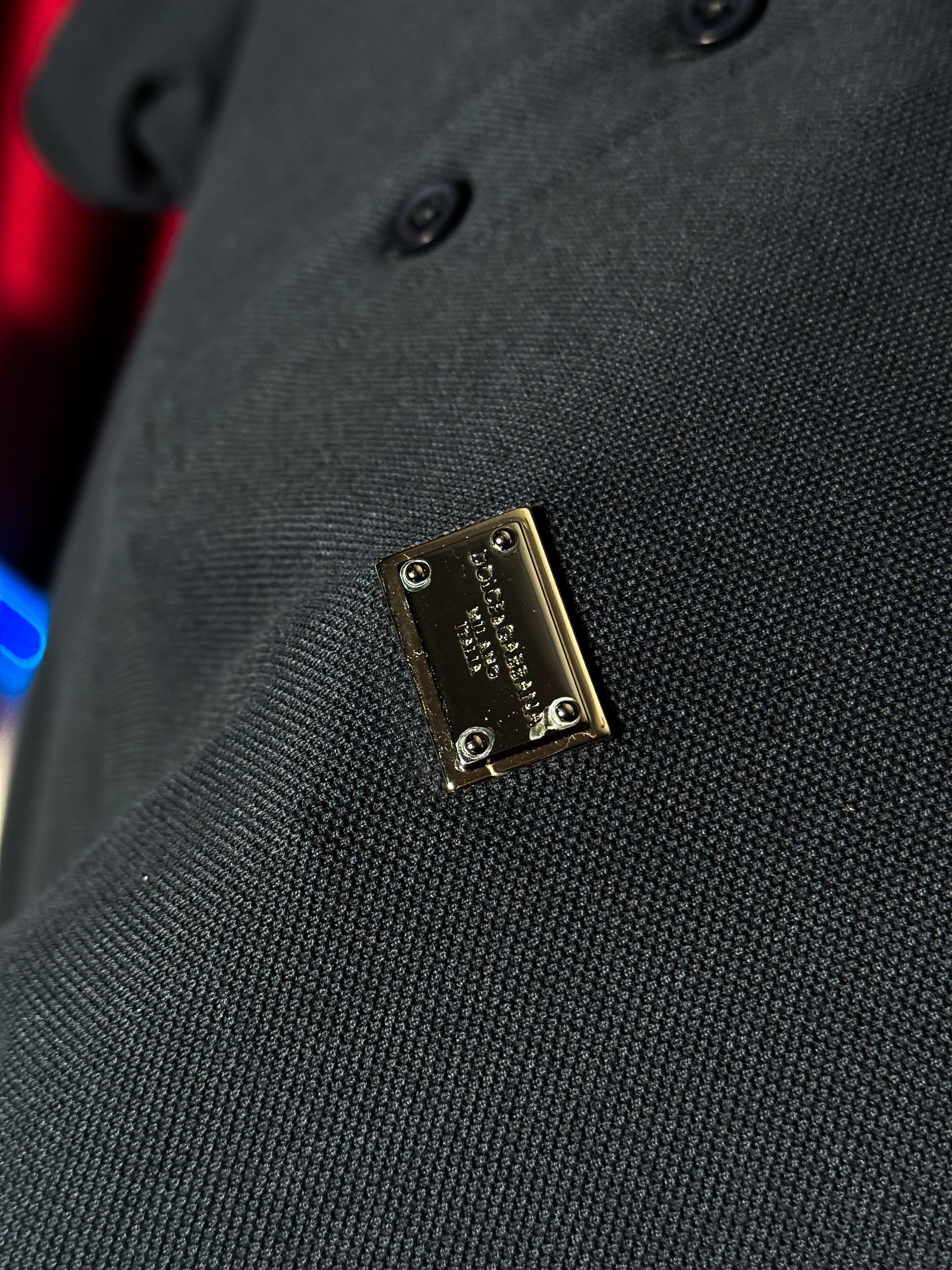 Metal Plaka Logo Detaylı Lacivert Erkek Polo T-shirt