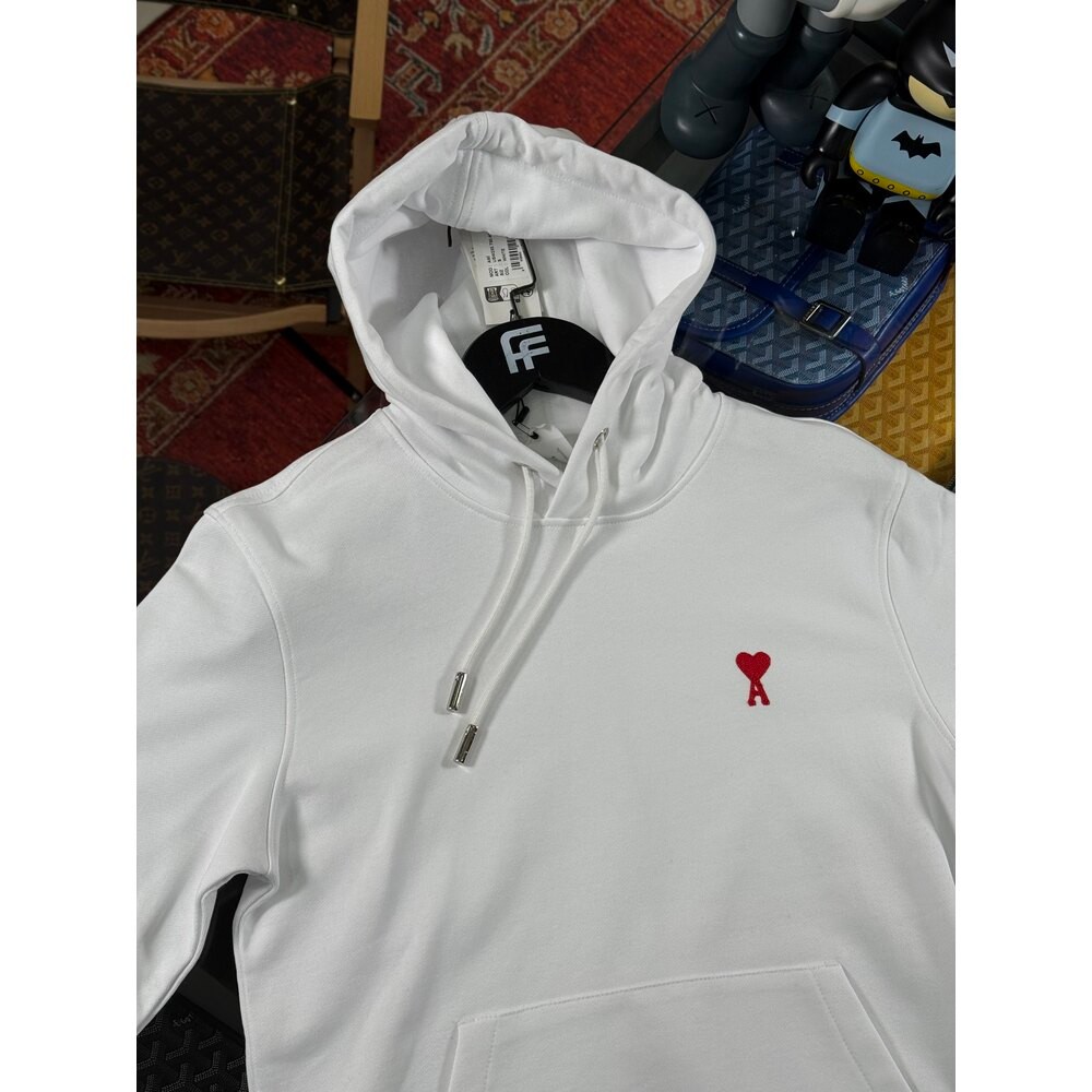 Kalp Logo İşlemeli Kapşonlu Erkek Sweatshirt