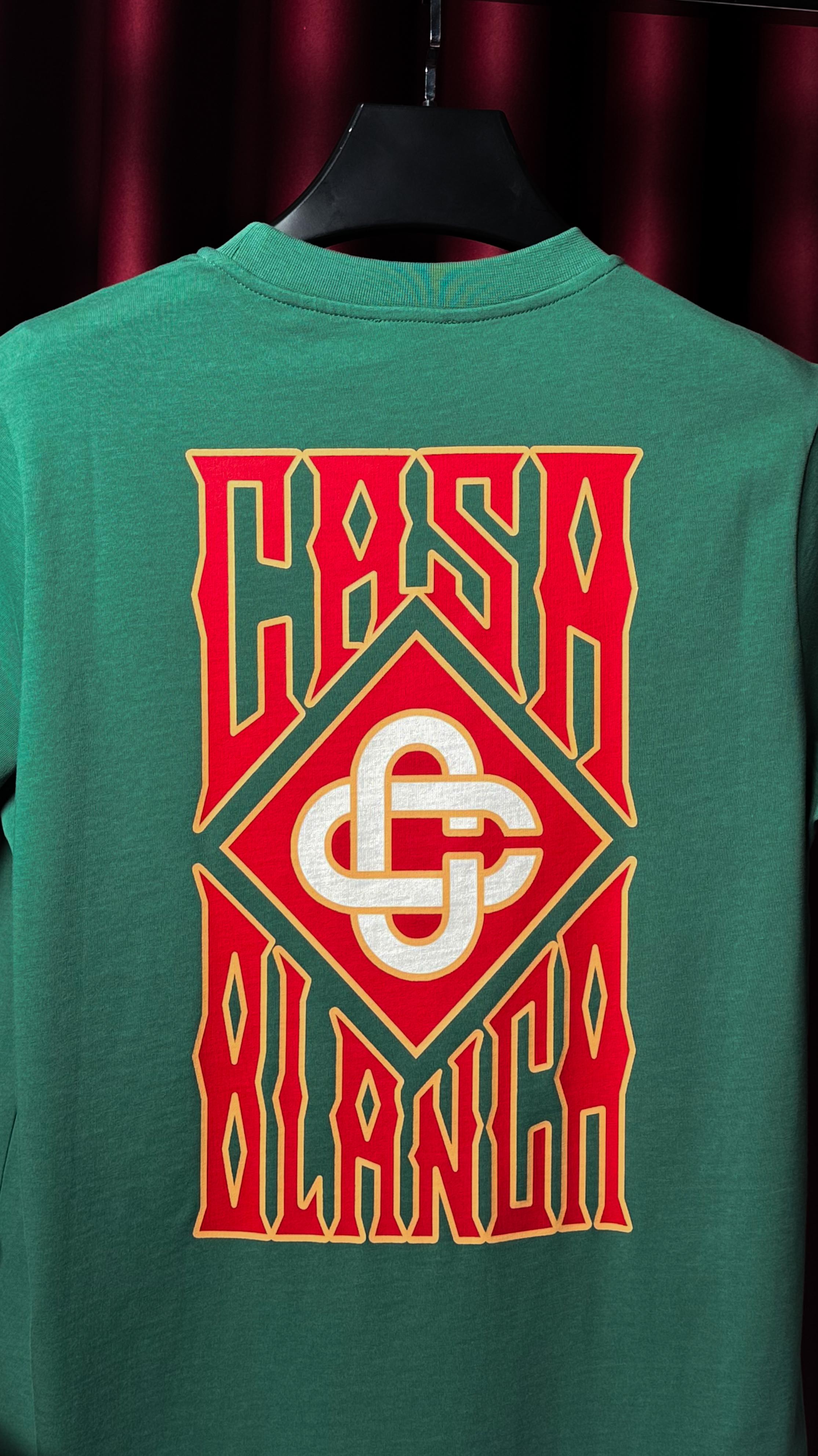 Ön Ve Arka Logo Detaylı Yeşil Erkek T-shirt