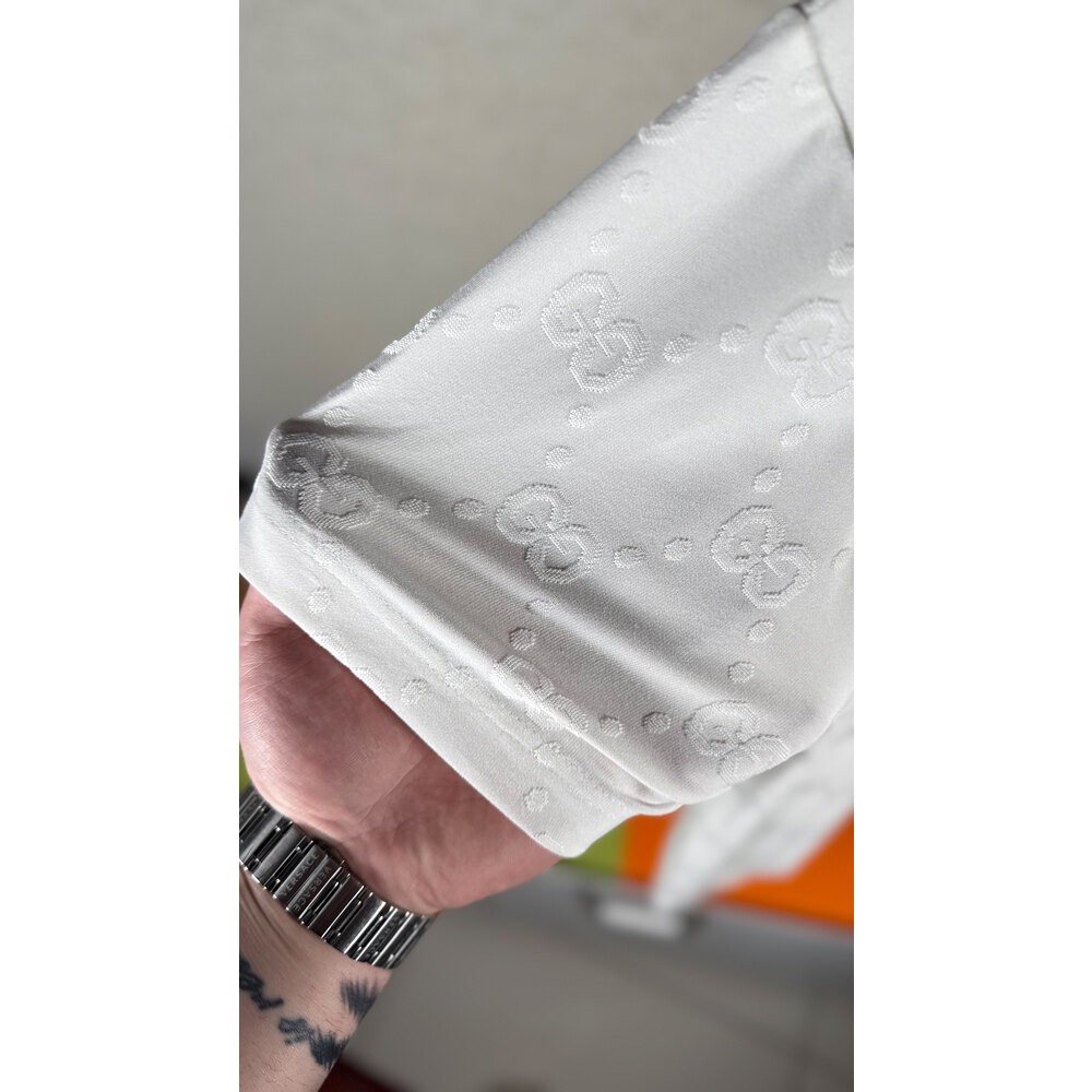 Monogram Detaylı Erkek Beyaz T-shirt