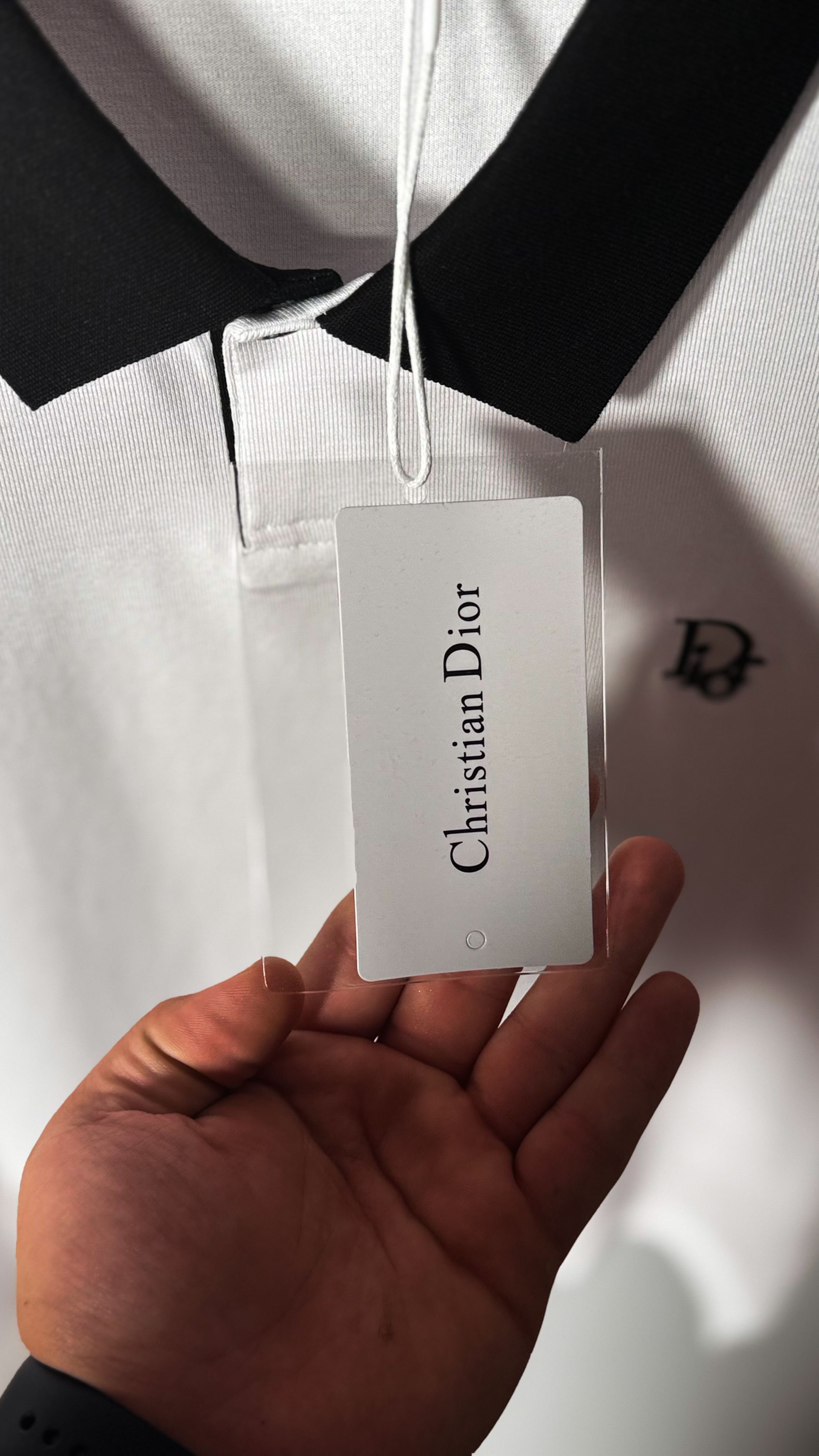İthal Nakış Logo Detaylı Beyaz Polo Yaka T-shirt