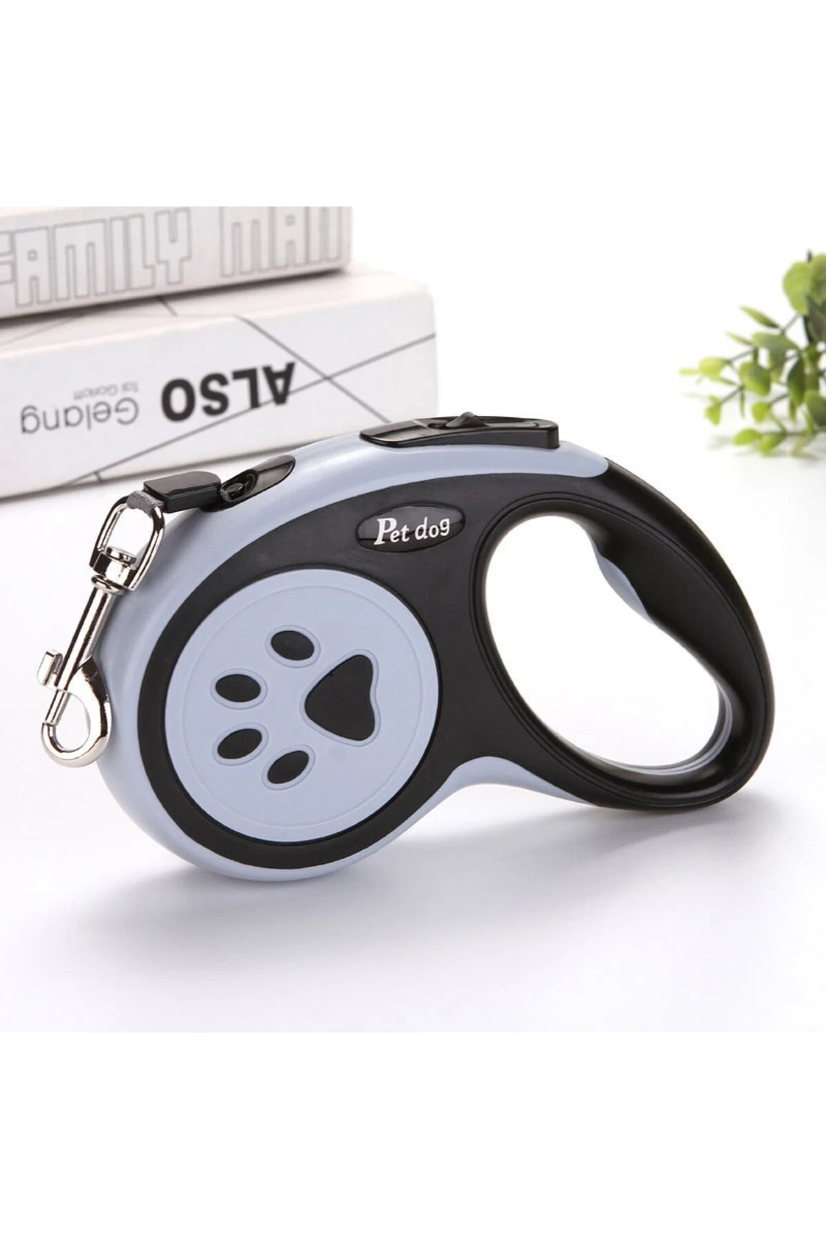 Otomatik Geri Çekilebilir Gezdirme Tasması Evcil Hayvan Pati Desenli Uzatma Tasma Şerit İpli Tasma