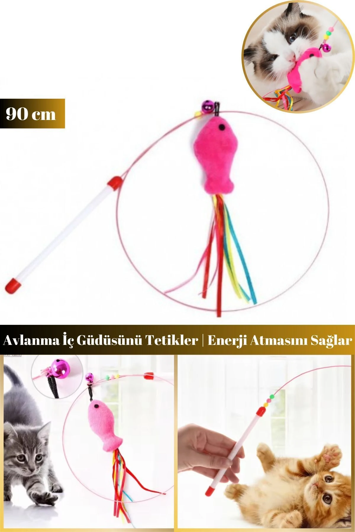 Kedi Olta Oyuncağı Çıngıraklı Ipli