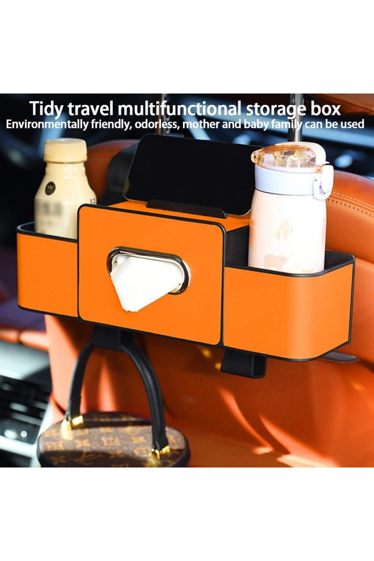 Araç Koltukları İçin Telefon Tutucu ve Bardaklık Araç Düzenleyici Peçetelik ve Eşya Tutucu Organizer