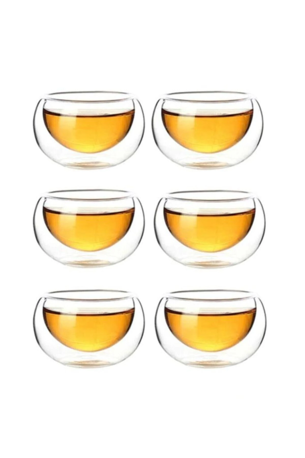 Çift Cidarlı Sosluk 35 Ml 6 Adet | 6'lı Borosilikat Cam Sos Çerez Mini Kase Seti