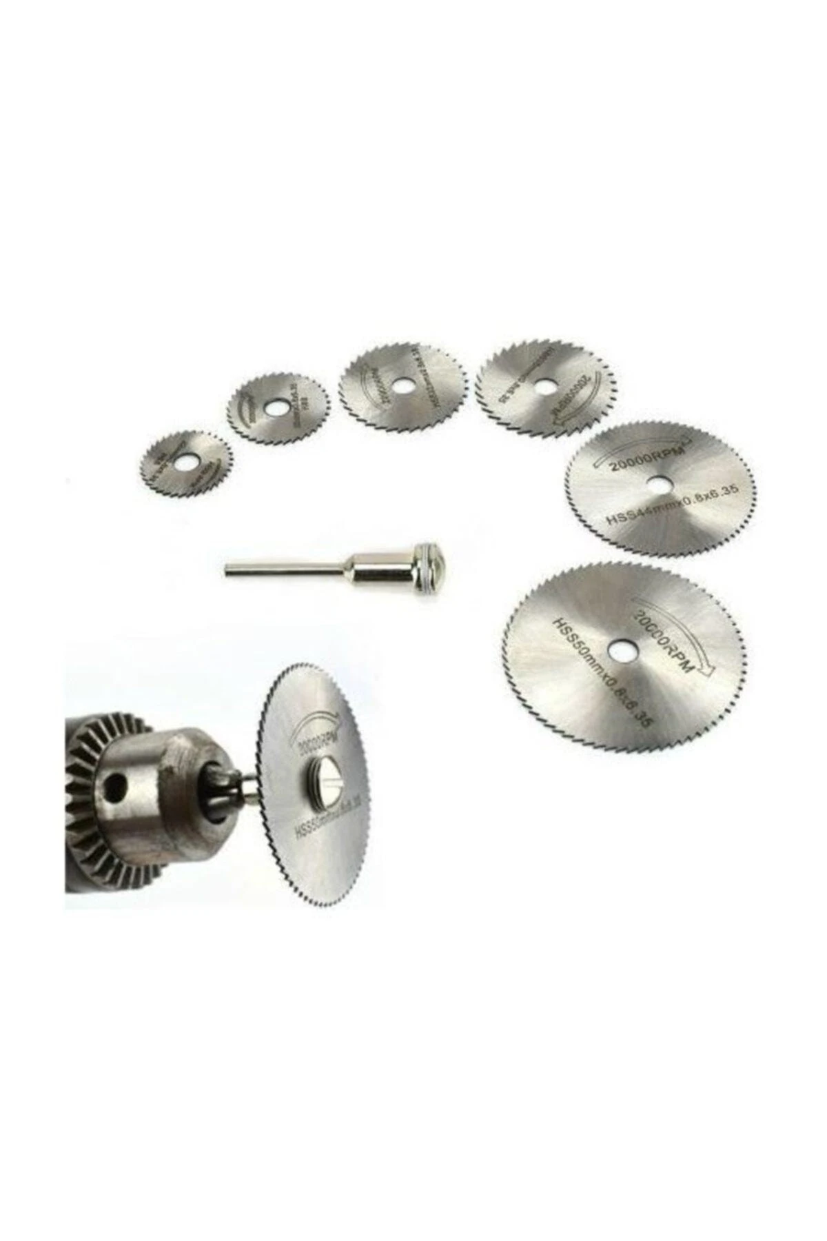 Mini Dairesel Testere Bıçağı 7 Li Set Döner Dremel Ahşap, Plastik, Laminat Ve Alüminyum