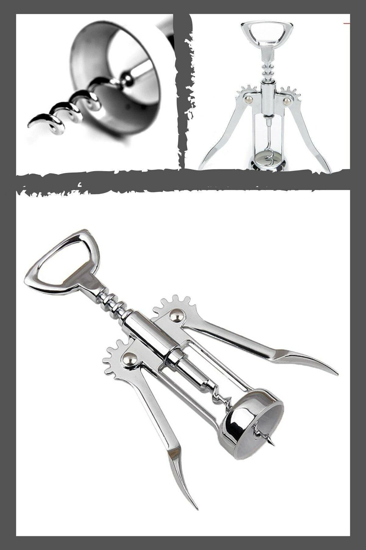 Professional Krom Metal Tirbüşon Açacak Tirbişon