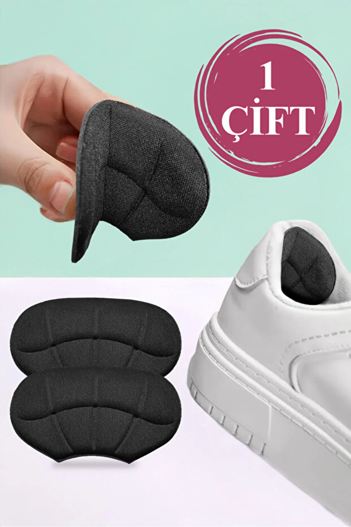 Ayakkabı Topuk Vurma Önleyici Daraltma Pedi Ayakkabı İçi Koruyucu Aparat Topuk Süngeri Siyah