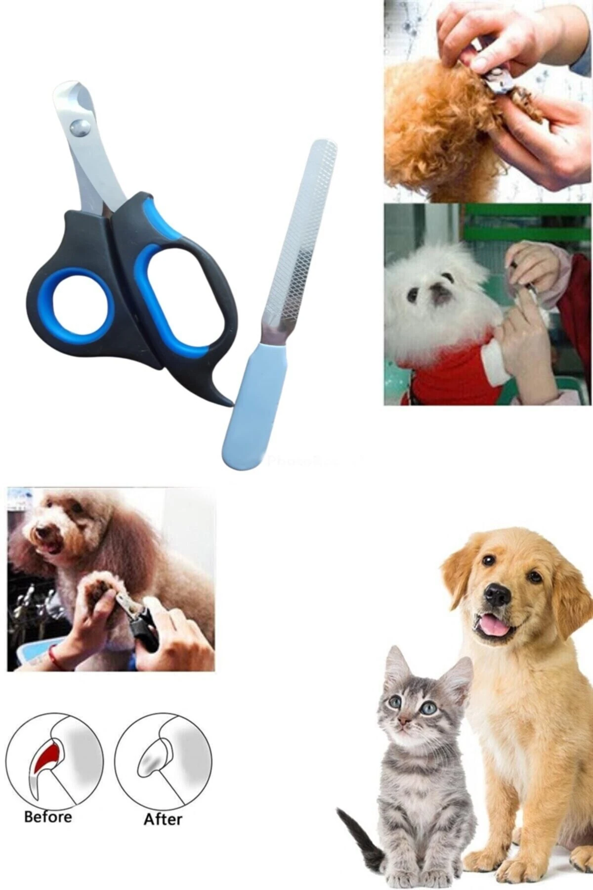 Evcil Hayvan Törpülü Tırnak Makası Seti Kedi Ve Köpek Törpülü Tırnak Makası Seti