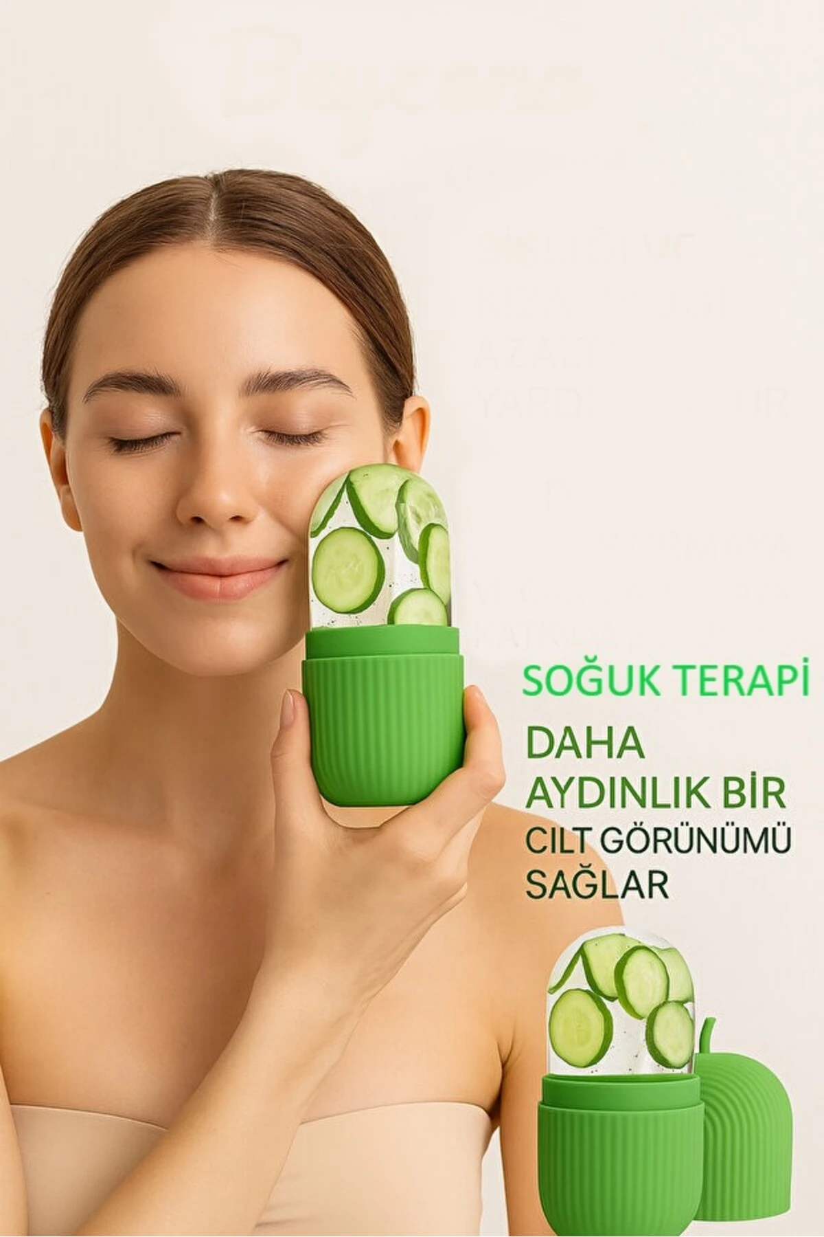 Silikon Buz Küpü Yüz ve Boyun Buz Masajı Cilt Bakımı, Yüz Peelingi Göz Torbalarını Giderme