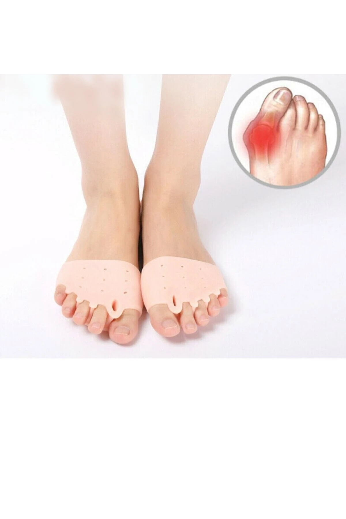 Ayak Parmak Ayırıcı 5 Parmak Makaralı Ayıran Gömlek Silikon Bunyon Hullux Valgus Çift