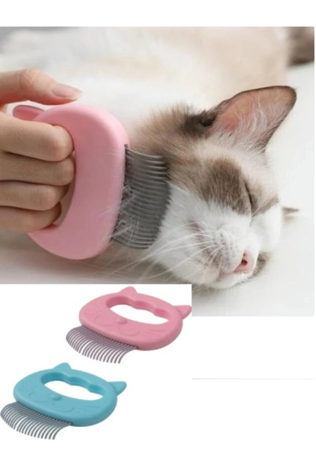 Kedi Masaj Tarağı ve Pire Tarağı Çok Amaçlı Fırça Rahatlatma Fırçası Kedi Köpek Rahatlama Tarağı