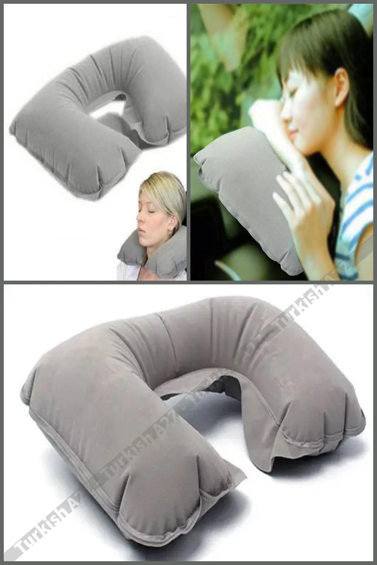 Şişme Seyahat Boyun Yastığı Şişme Araç İçi Boyun Yastığı Kamp Şişme Yastığı Boyun Destek Yastığı