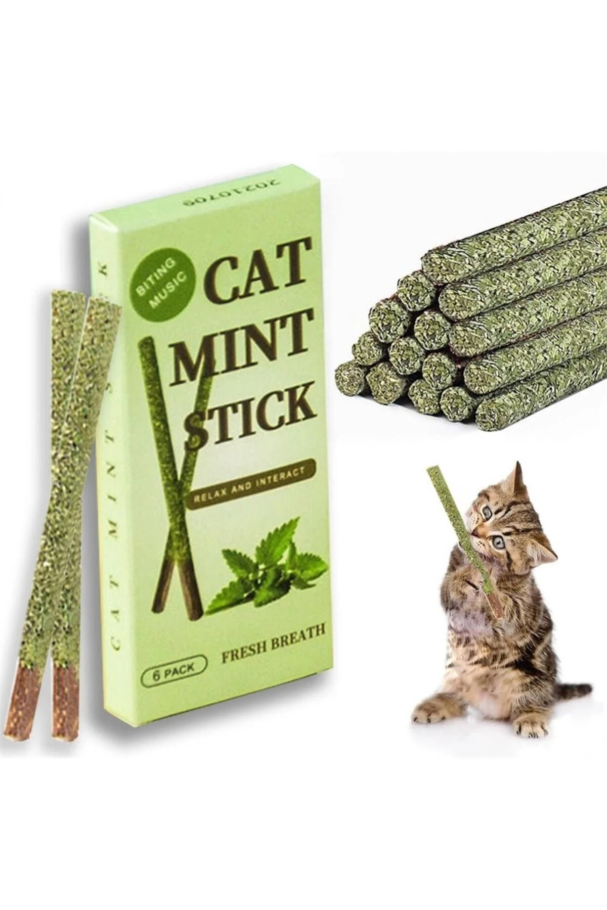 6 Adet Doğal Matatabi Çubuğu Catnip Stick Kedi Catnip Dalı Cat Mint Stick Kedi Oyun Çıtası