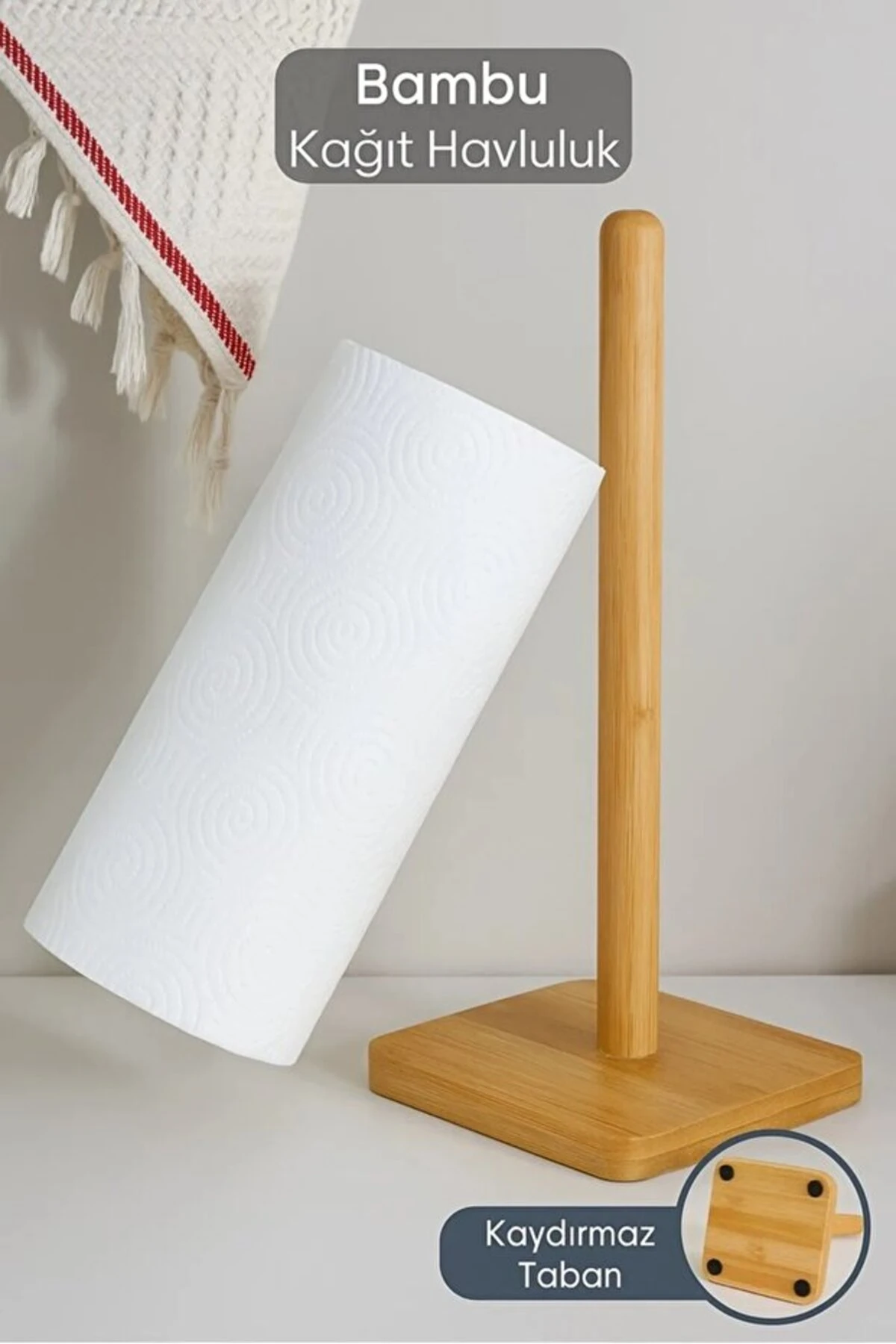 Dekoratif Bambu Rulo Peçetelik Kare, Doğal Bambu Peçetelik