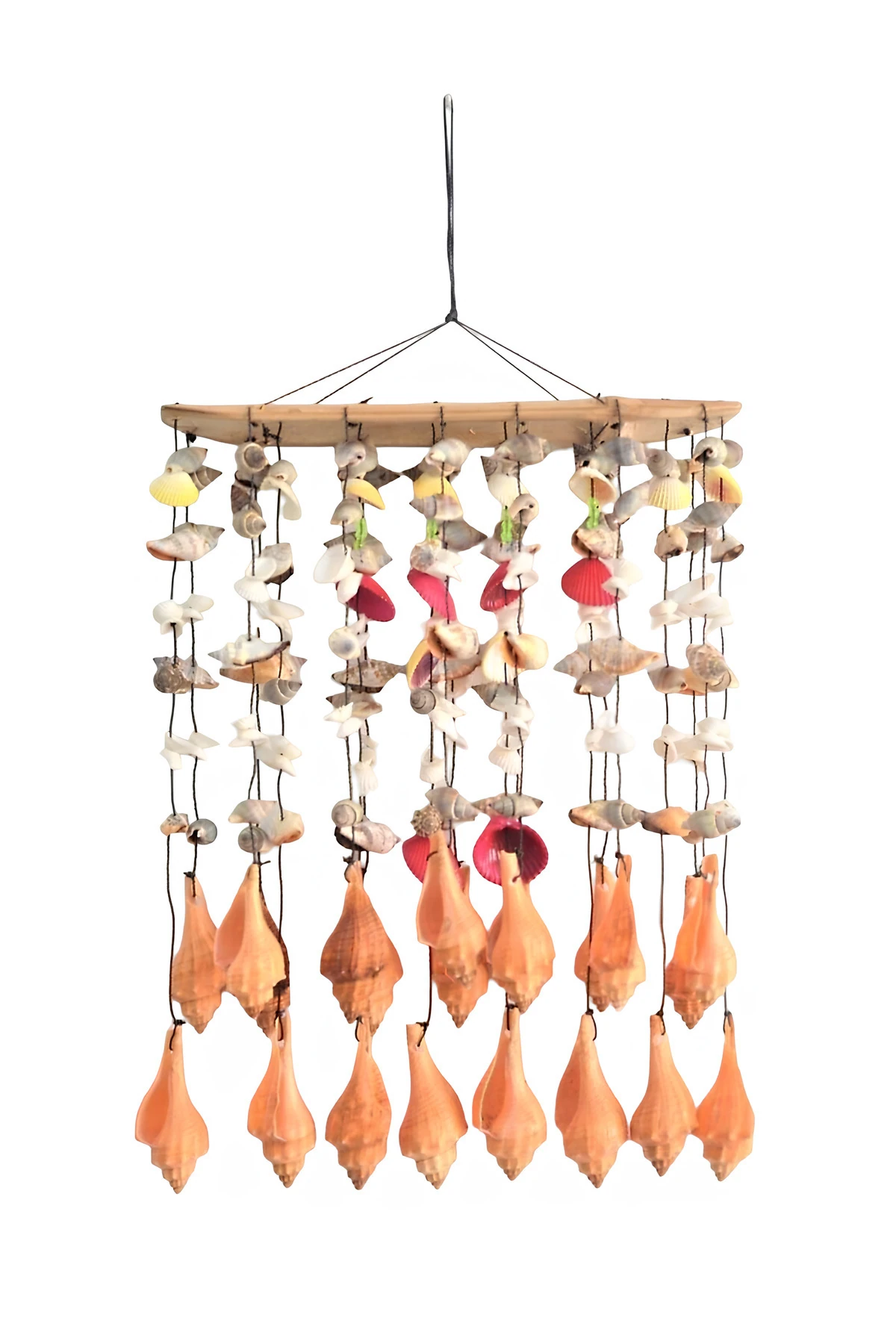 Doğal Deniz Kabuğu El Yapımı Bambu Rüzgar Çanı Dekoratif Bahçe Balkon Kapı Süsü Dekoratif Hediye