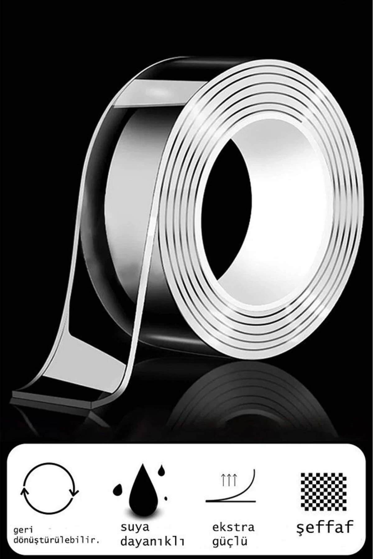 3 Metre Çift Taraflı Nano Bant, Süper Güçlü Bant Extra Güçlü Duvar Çerçeve Taşıyıcı