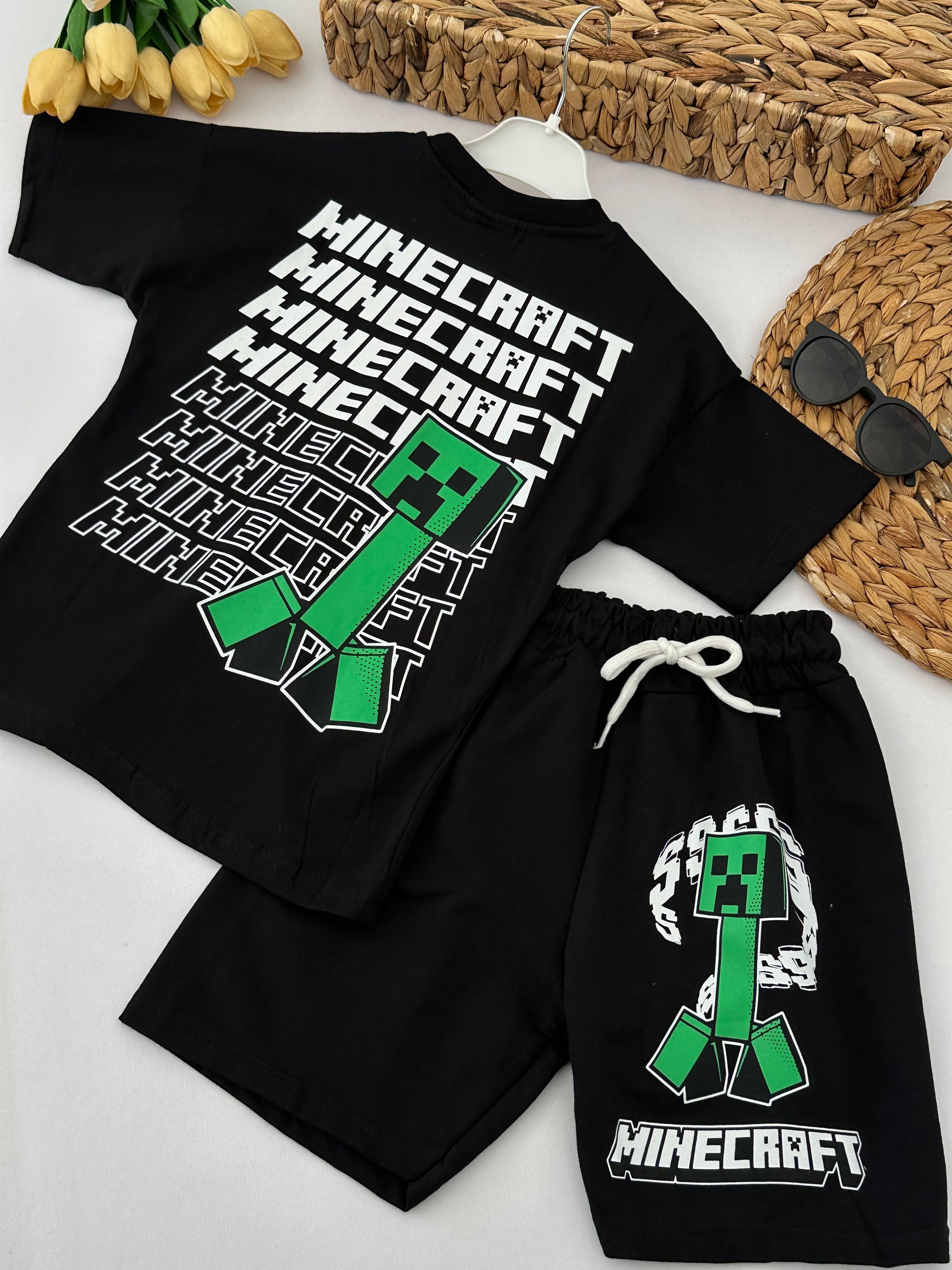 Erkek Çocuk Siyah Minecraft Takım