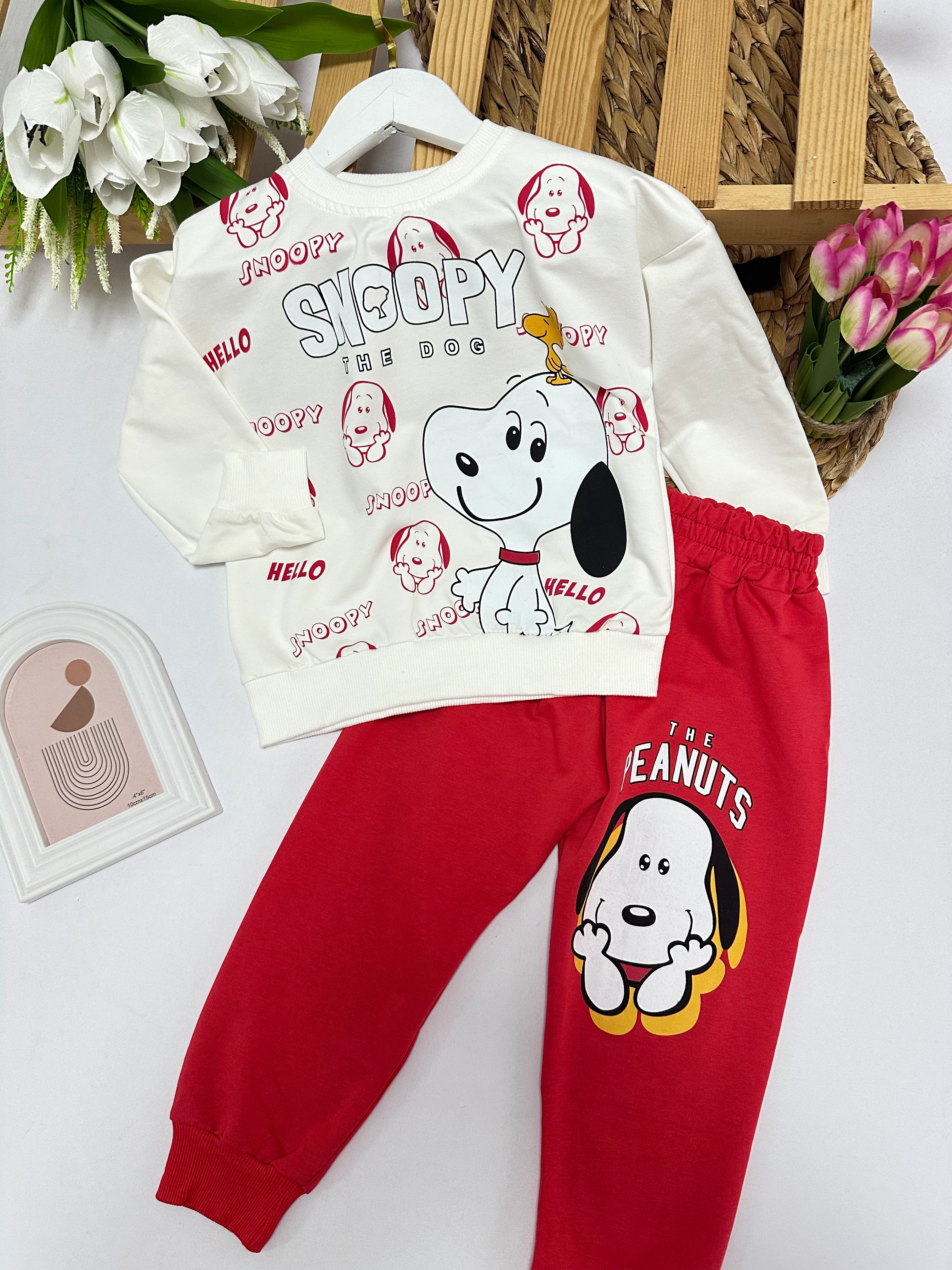 Erkek Çocuk Fuşya Snoopy Takım