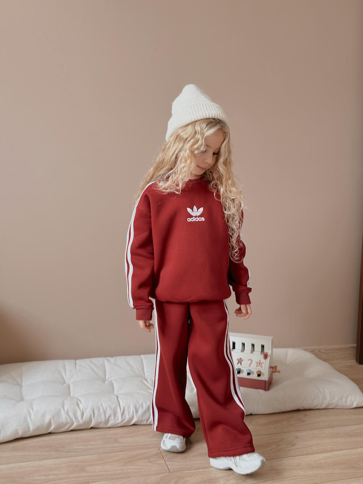 Kız Çocuk Bordo Çizgili 2’li Takım