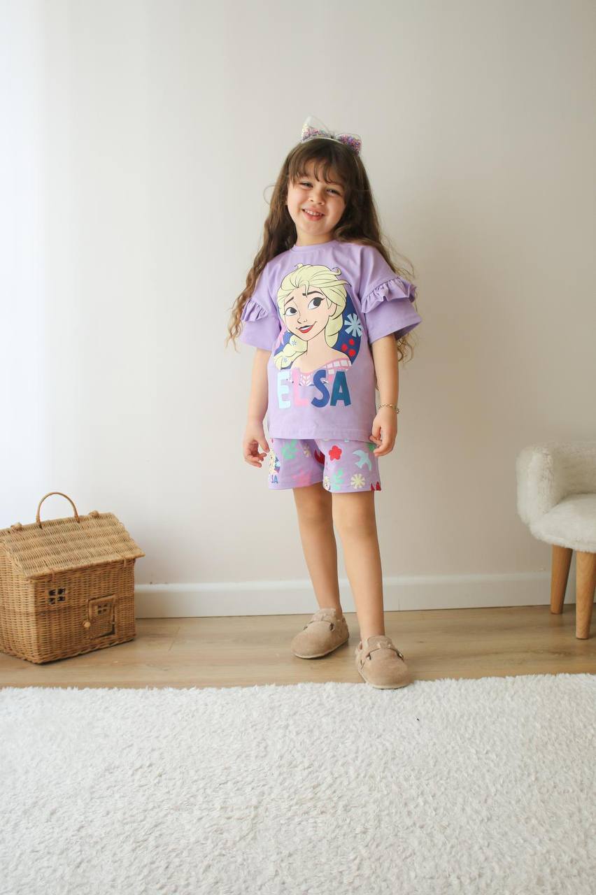Kız Çocuk Lila Elsa Takım
