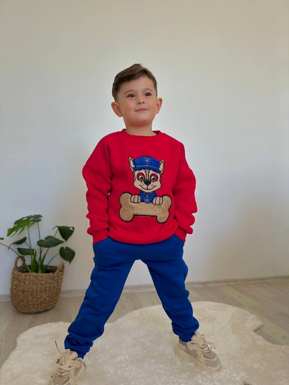 Erkek Çocuk Kırmızı Mavi Paw Petrol Takım