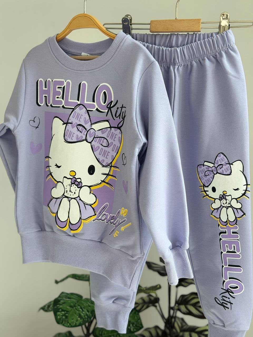 Kız Çocuk Lila Hello Kitty Baskılı 2'li Takım