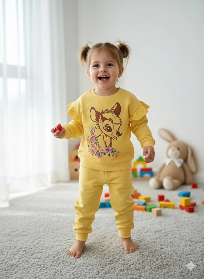 Kız Çocuk Sarı Bambi Takım 