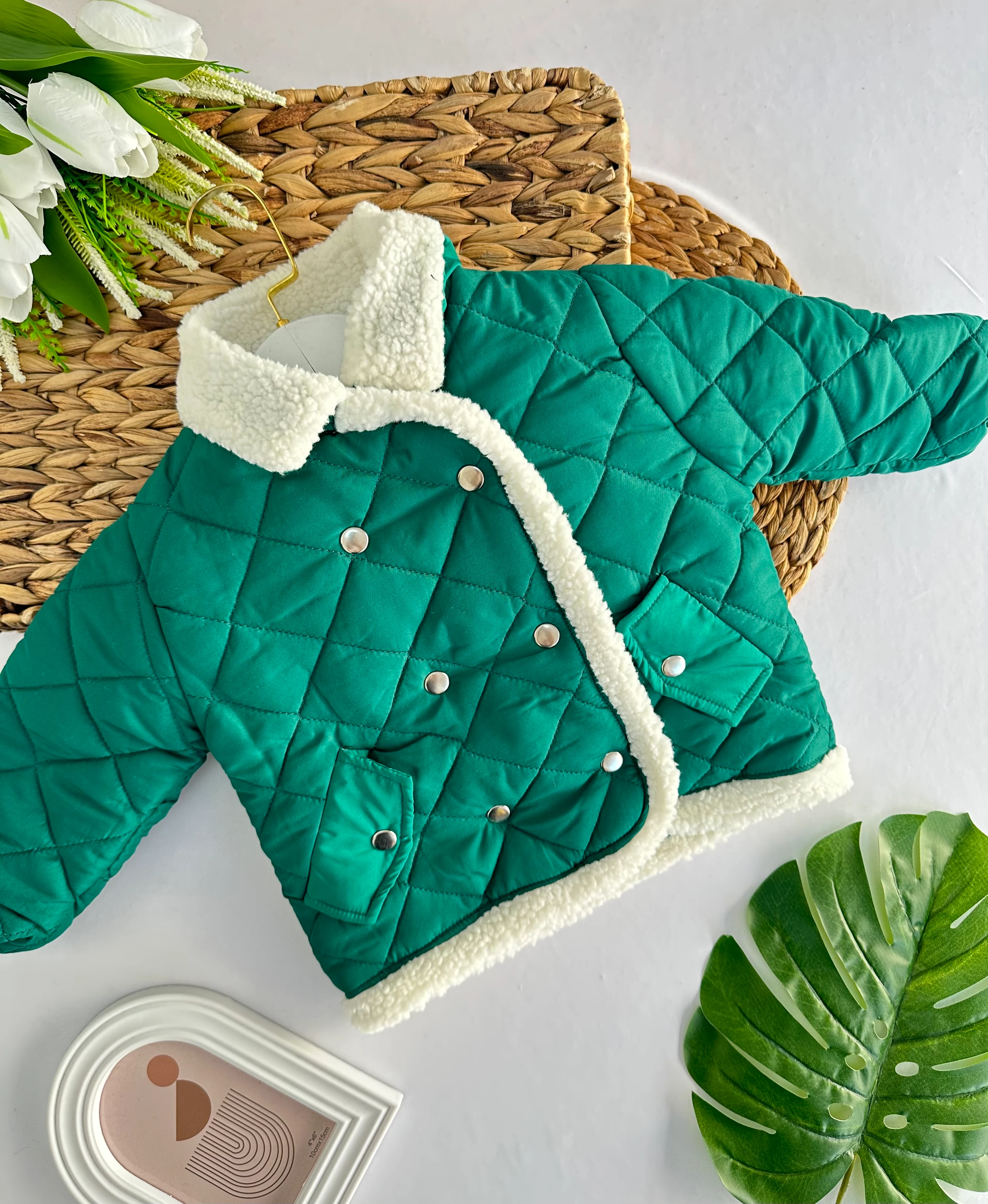 Kız Çocuk Yeşil İçi Yünlü Mont