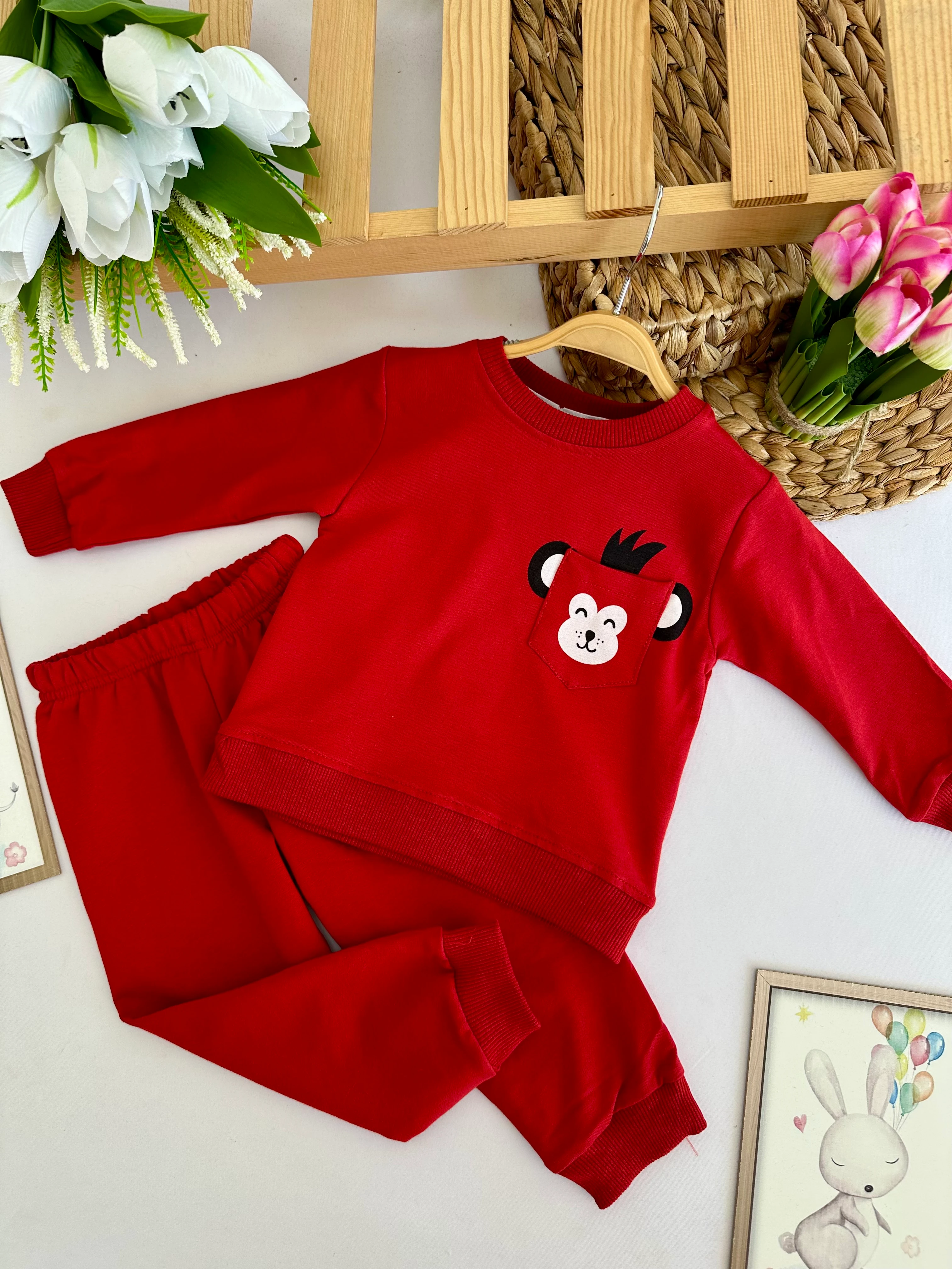 Erkek Çocuk Kırmızı Maymuncuk 2'li Takım