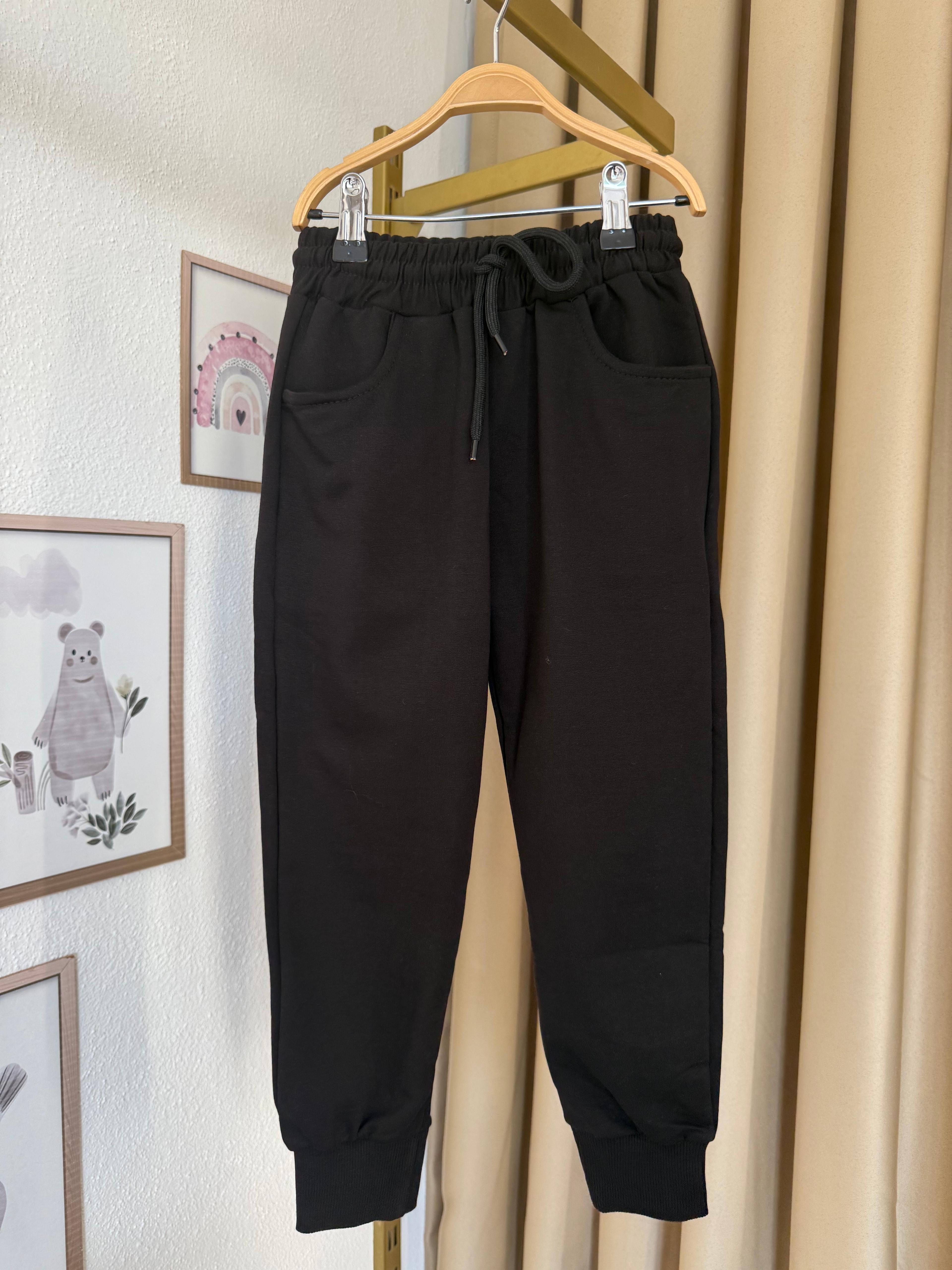 Unisex Siyah Eşofman Altı