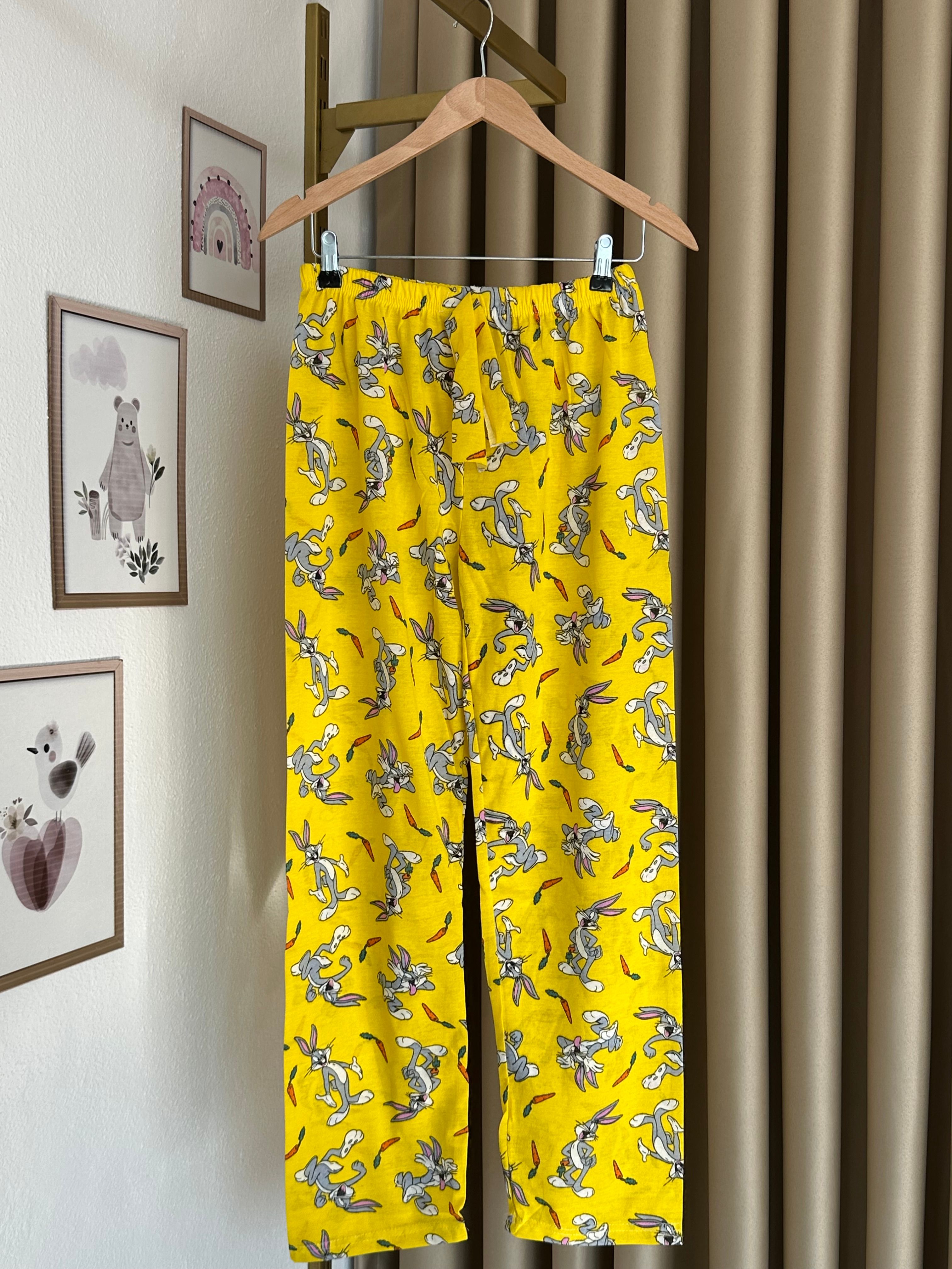 Sarı Bugs Bunny Desenli Kadın Pijama Altı