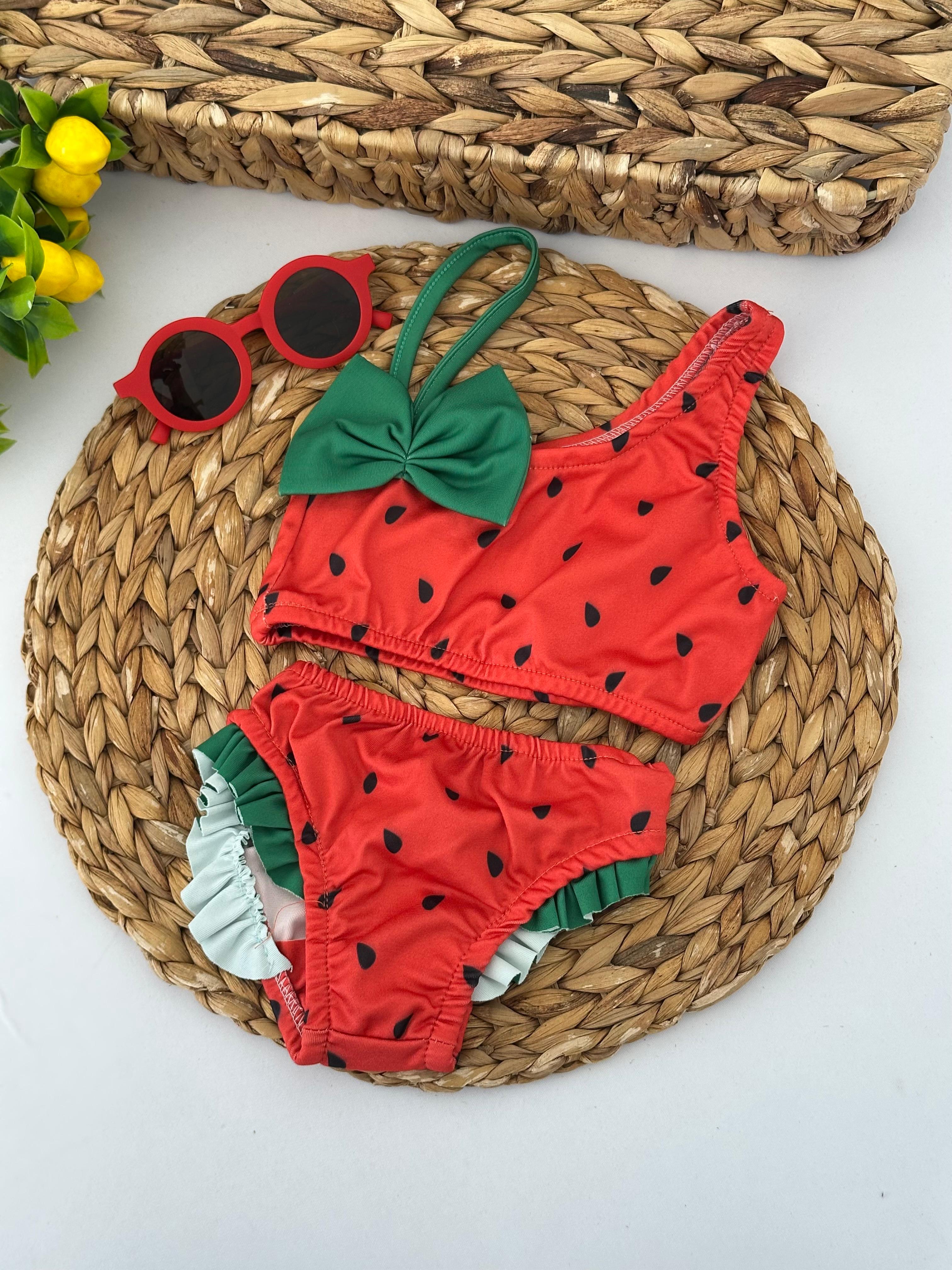 Kız Çocuk Karpuzlu Bikini Takımı