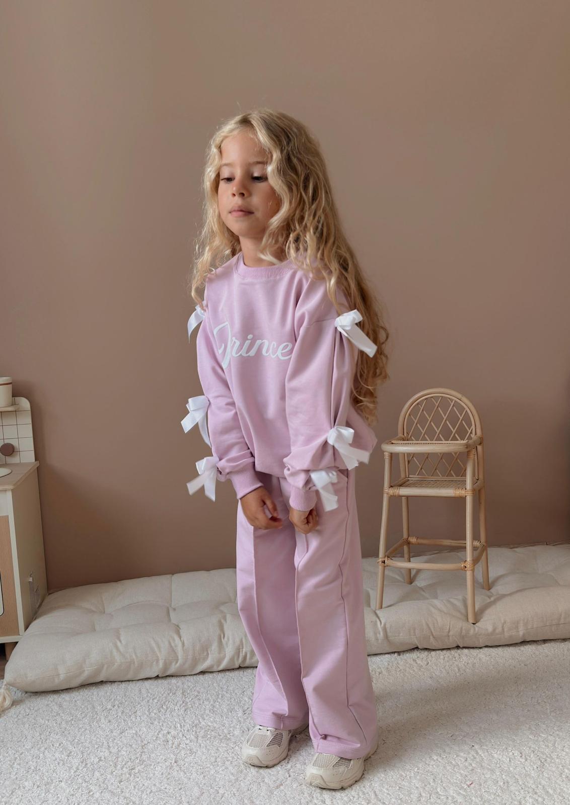 Kız Çocuk Pembe Princess Fiyonklu Takım