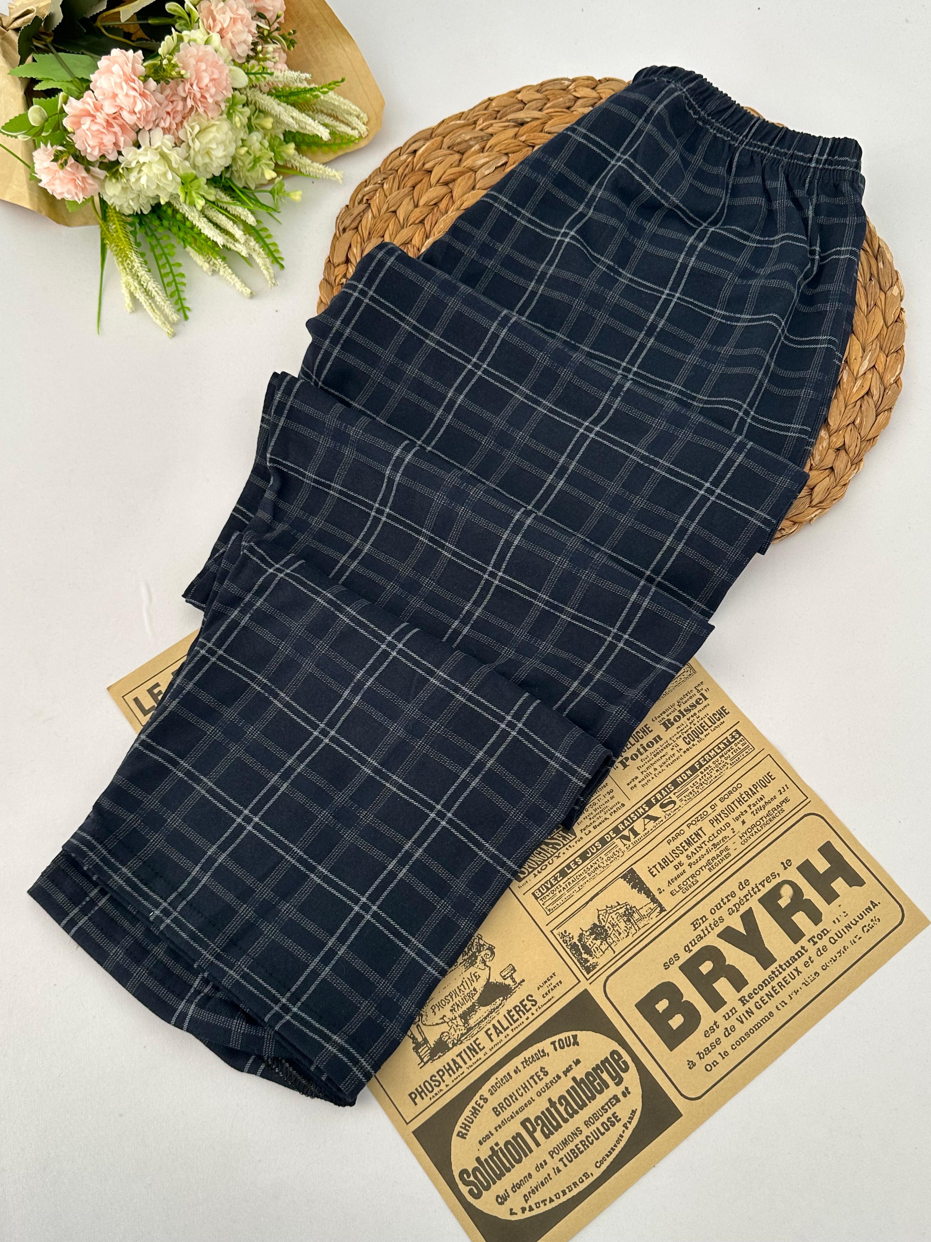 Lacivert Ekoseli Erkek Pijama Altı